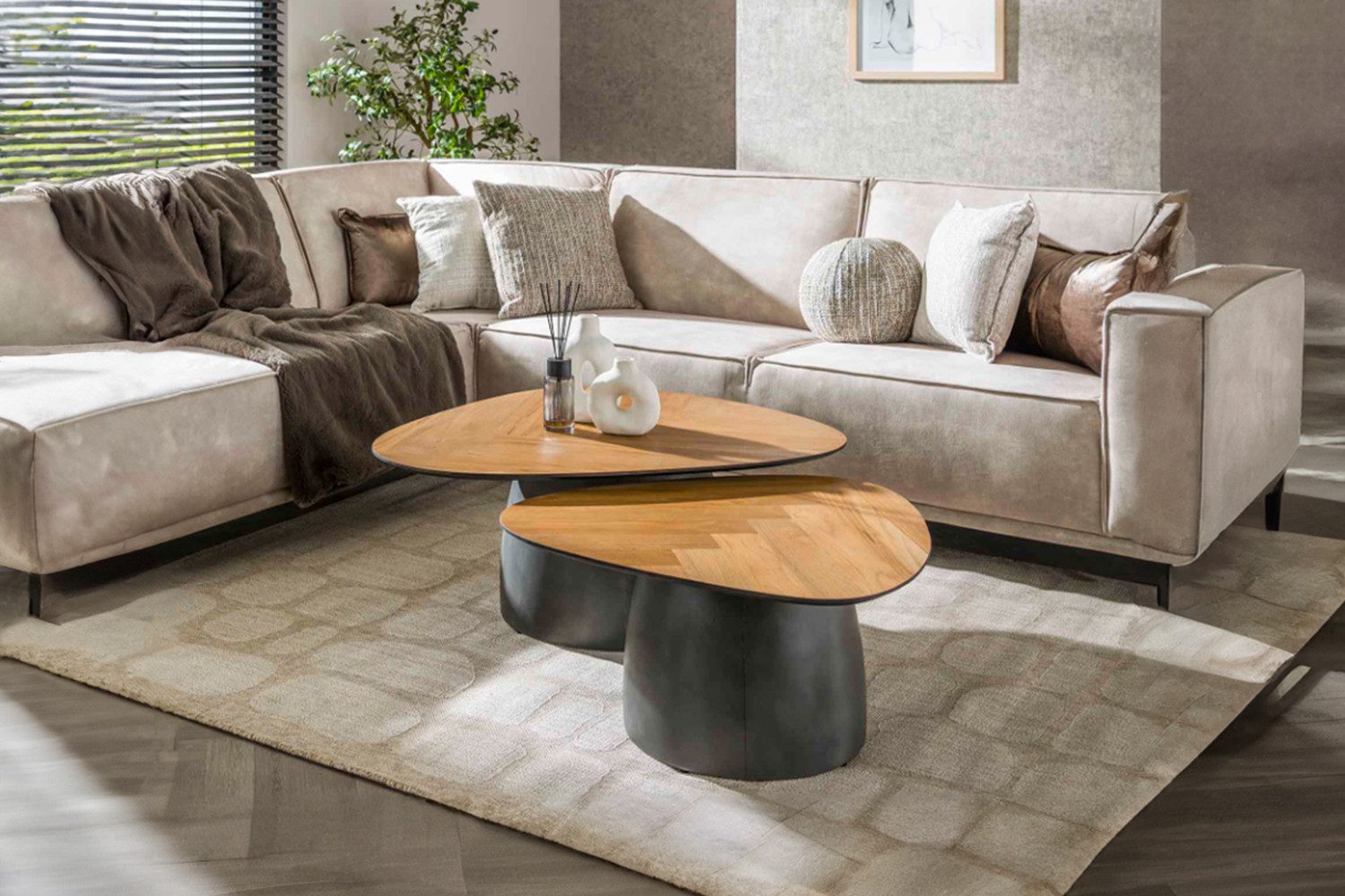 KAWOLA Couchtisch LUJAN (Set, 2-St), Teakholz günstig online kaufen