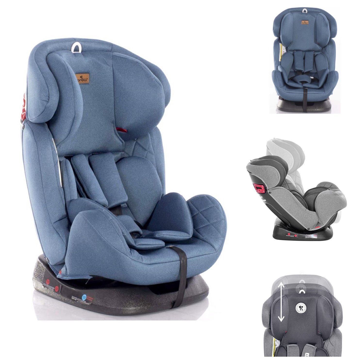 Lorelli Autokindersitz Kindersitz Galaxy Gruppe 0+/1/2/3, bis: 36 kg, (0 - 36 kg) Kissen Reboard verstellbar blau