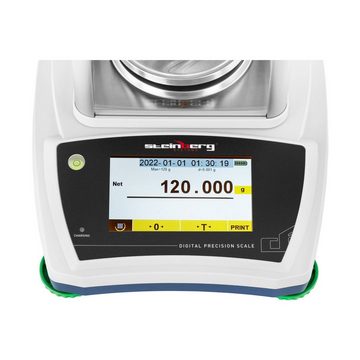 Steinberg Systems Präzisionswaage Präzisionswaage - 120g/0,001g - Ø 98mm - Touch-LCD -glaswindschutz