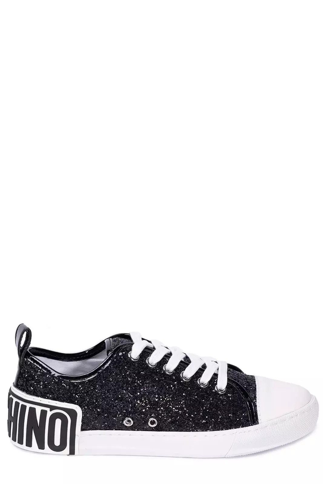 Moschino MOSCHINO DAMEN Sneakers VULCA25 GLITTER+VERN.NERO. Sneaker Glitzer