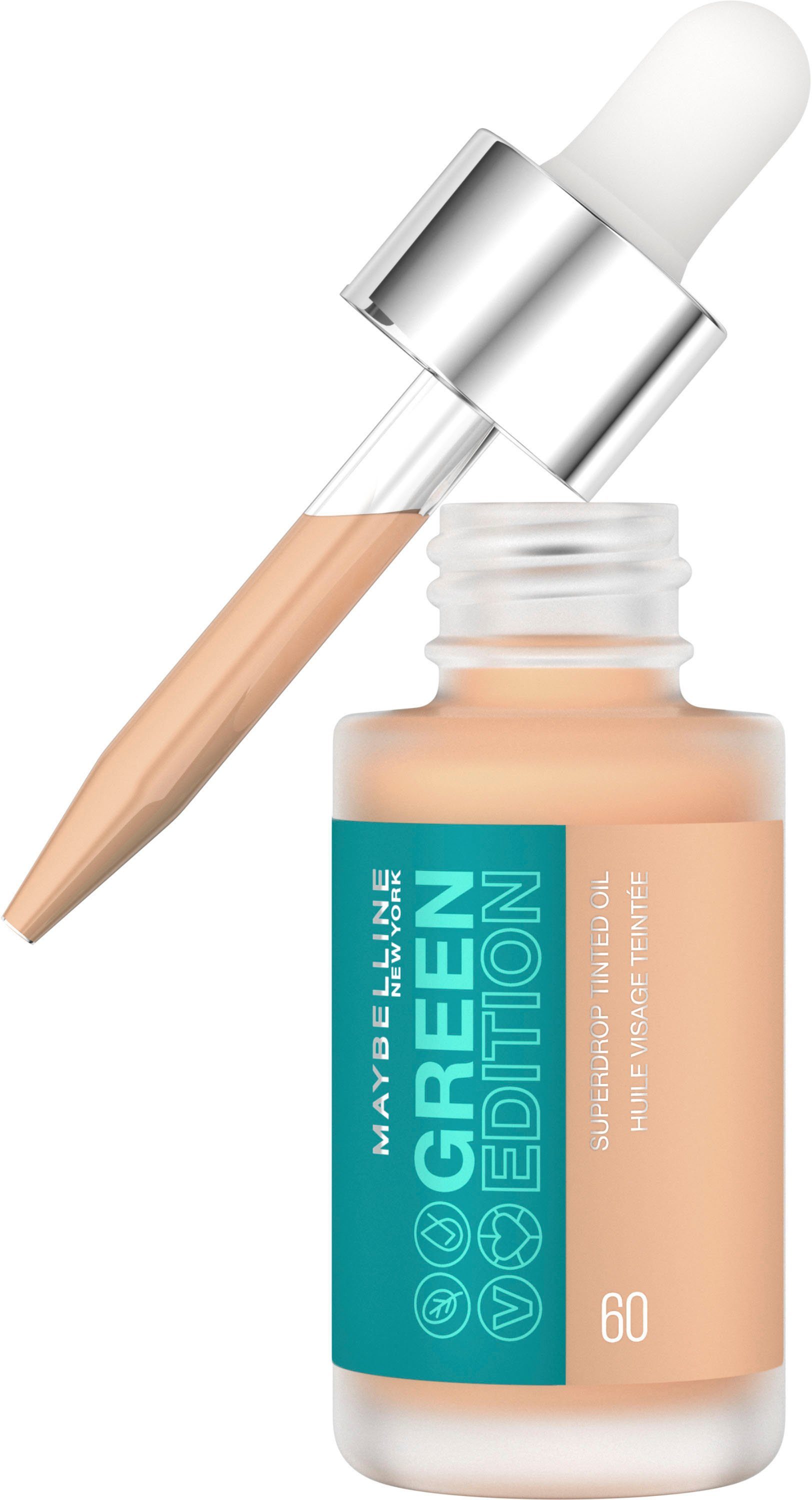 Tinted DRY YORK Superdrop OIL Foundation MAYBELLINE GREEN 60 Oil NEW Dry ED TINT