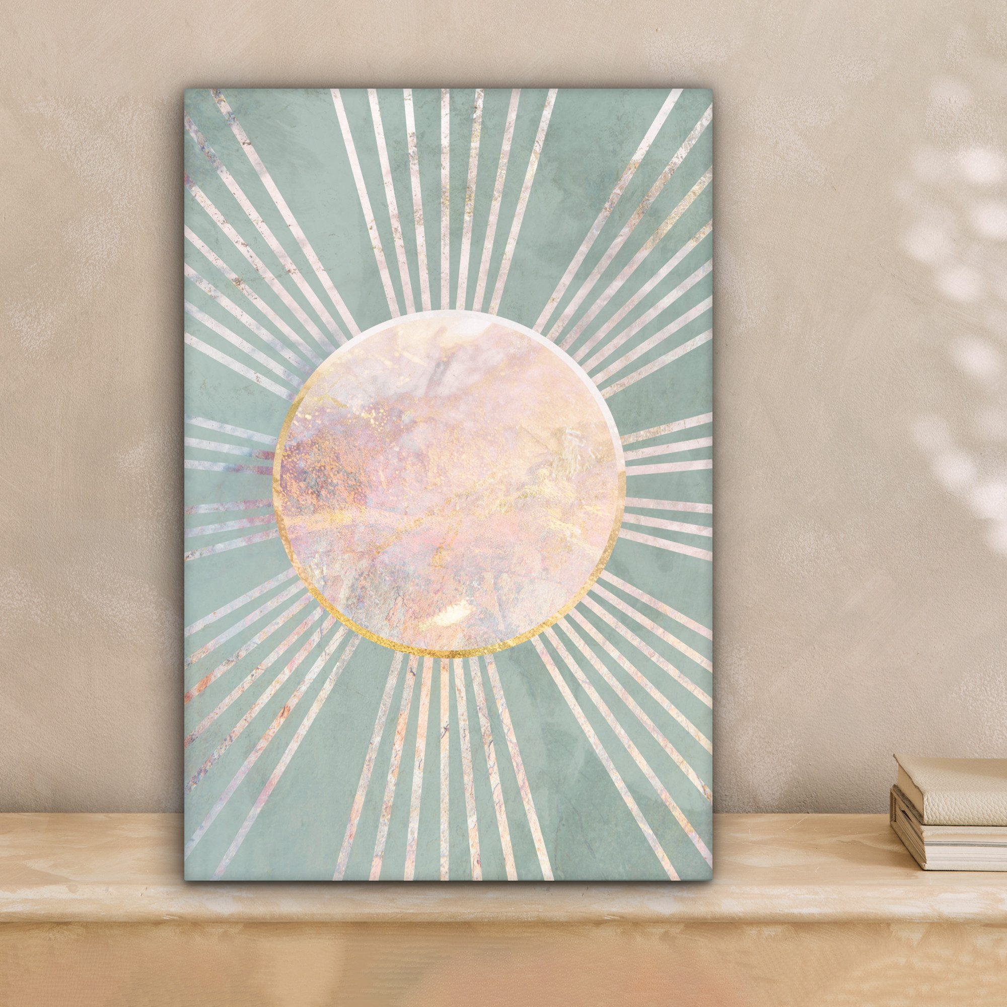 OneMillionCanvasses® Leinwandbild Grün - Sonne - Gold - Design - Luxus, Fot günstig online kaufen