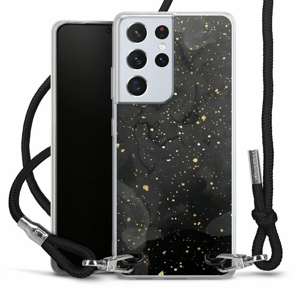 DeinDesign Handyhülle »Marble Black Gold Look Print« Samsung Galaxy S21 Ultra 5G, Handykette DeinDesign Handyhülle »Marble Black Gold Look Print« Samsung Galaxy S21 Ultra 5G, Handykette