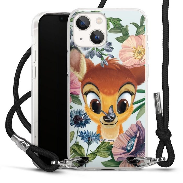 DeinDesign Handyhülle Disney Blumen Bambi Bloomy Bambi Apple iPhone 13 Mini Handykette Hülle mit Band Case zum Umhängen