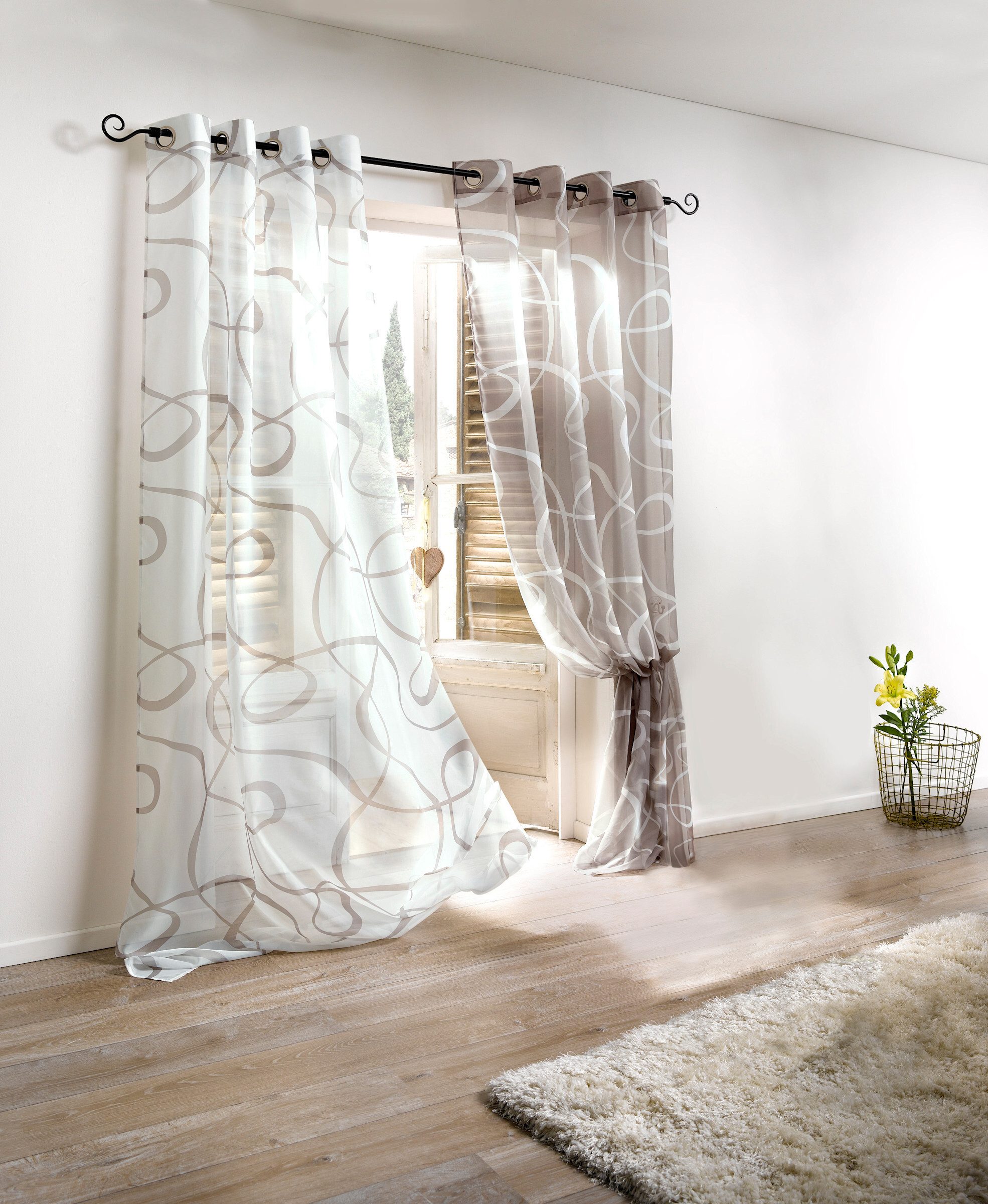 heine Gardine Dekostore (2 St), Ösen, halbtransparent