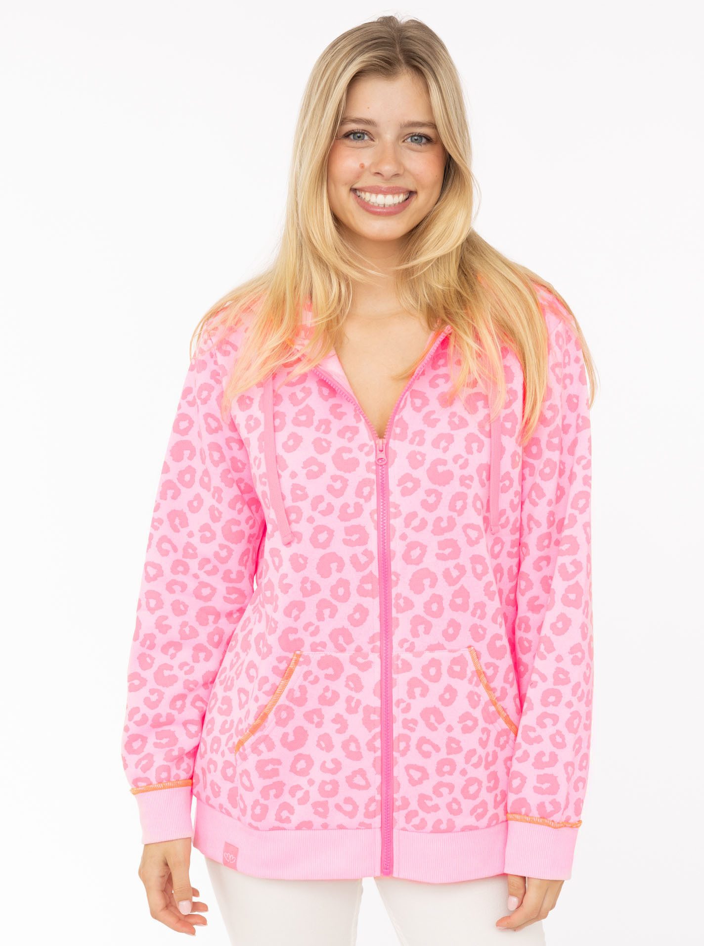 Zwillingsherz Kapuzensweatjacke "Soft Leo" Mini-Me, mit Leo Muster, Zipper und Kängurutaschen