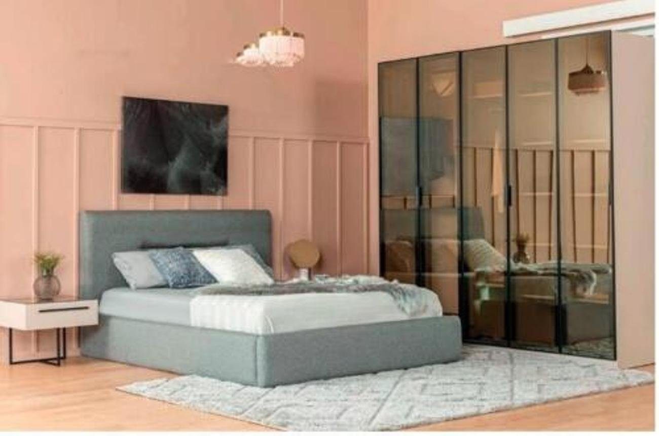 JVmoebel Schlafzimmer-Set Bett Doppelbett Bett 2x Nachttische Holz Design Schlafzimmer 3 tlg, (3-St., 1x Bett + 2x Nachttische ohne Kleiderschrank), Made in Europa