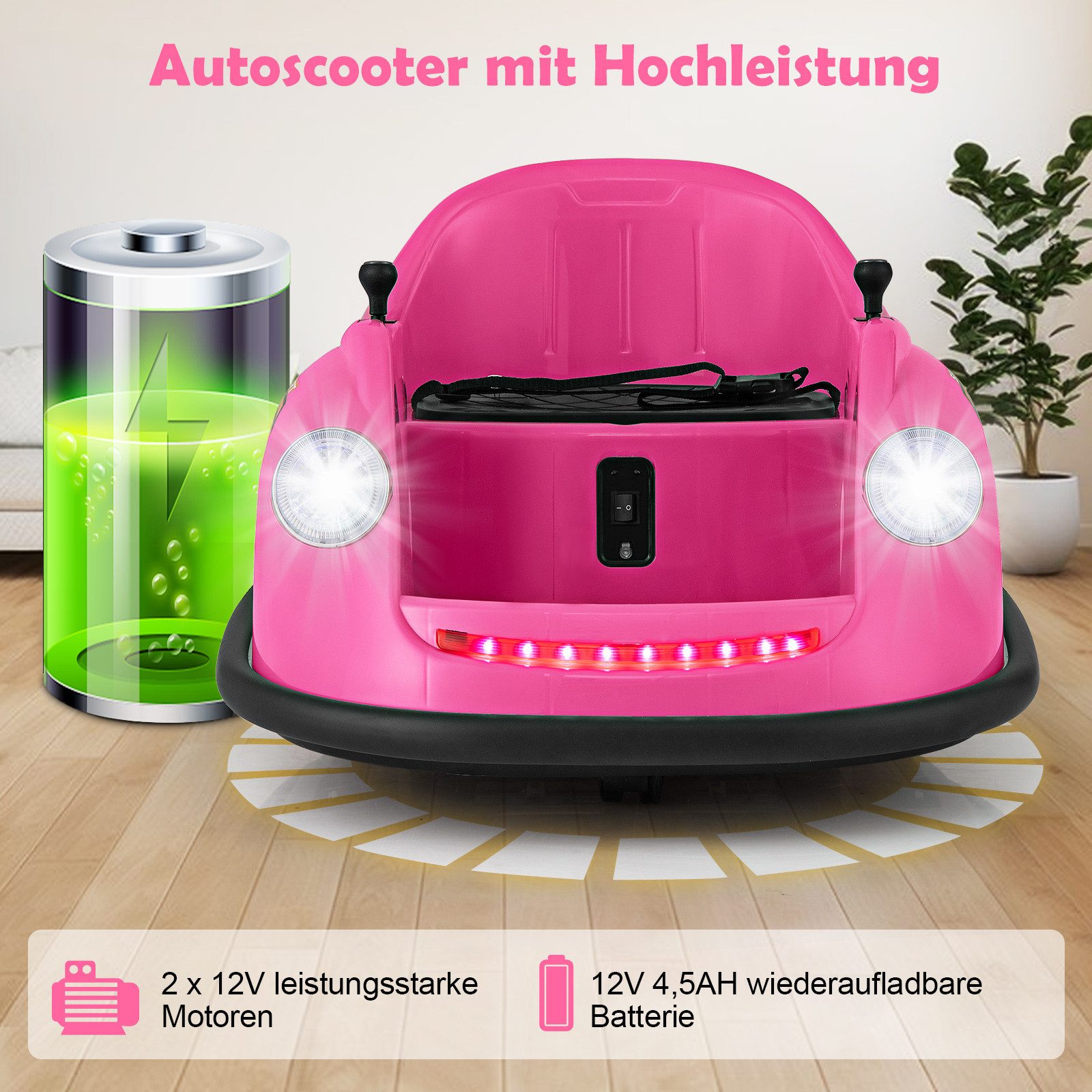 COSTWAY Elektro-Kinderauto, Belastbarkeit 20 kg, Elektroauto mit LED-Lichte günstig online kaufen