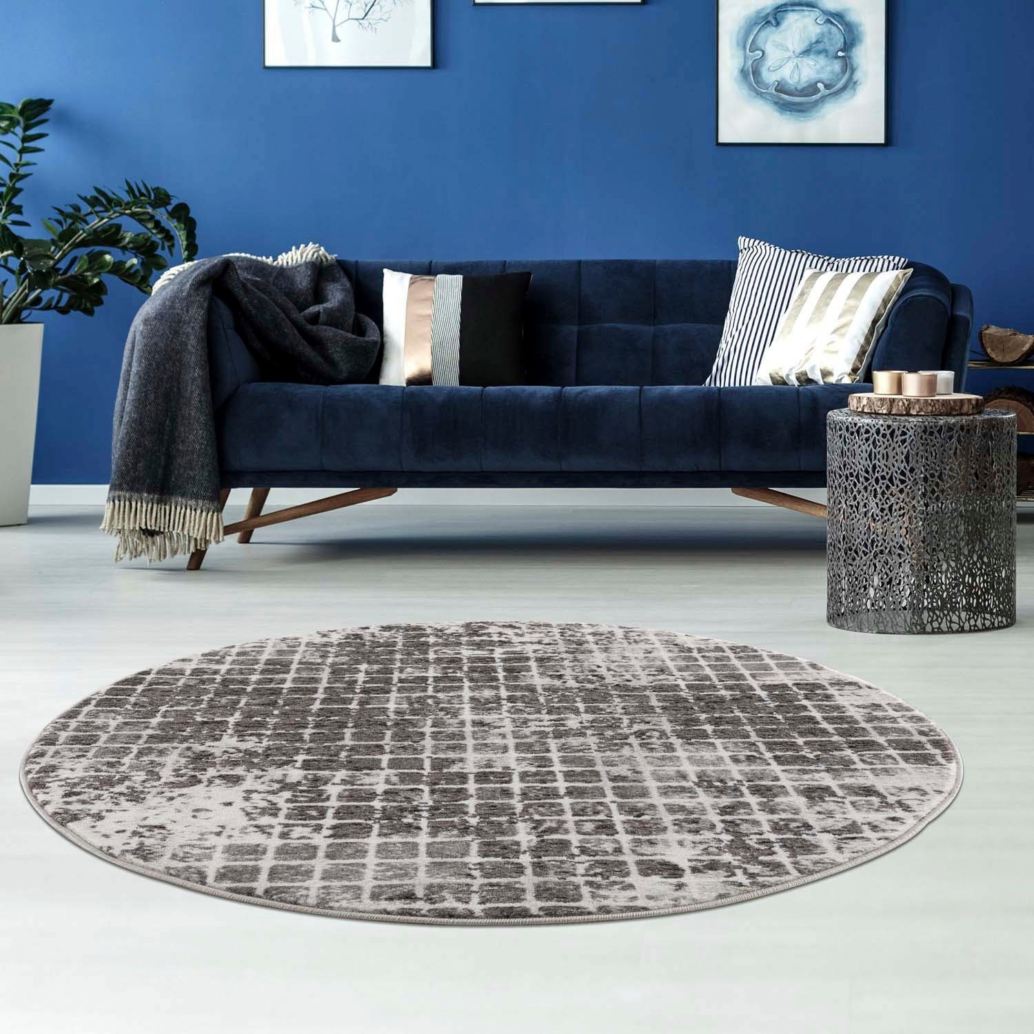 Carpet City Teppich Noa 9328, rund, Höhe: 11 mm, Kurzflor, Modern, Weicher günstig online kaufen