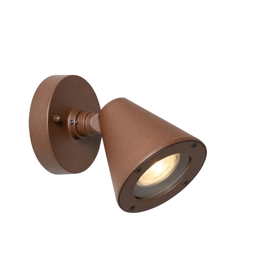 Qazqa Außen-Wandleuchte Ciara, ohne Leuchtmittel, GU10, Rostbraun, Modern, günstig online kaufen