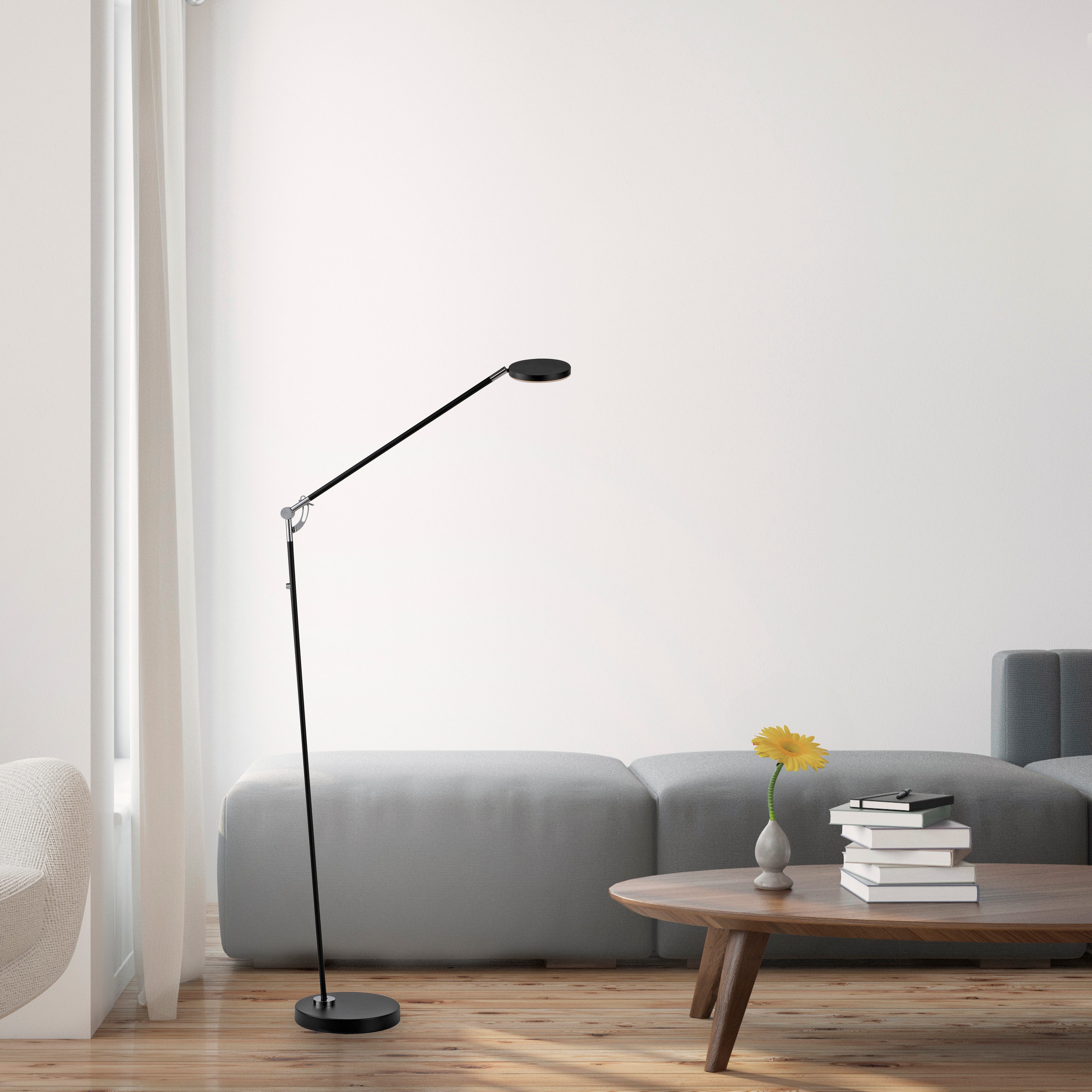 LeGer Home by Lena Gercke LED Stehlampe LED Akku-Stehleuchte SENNIA, Dimmfunktion, LED fest integriert, Warmweiß, Tastdimmer, Memoryfunktion, Aufladbar, dreh- und schwenkbar