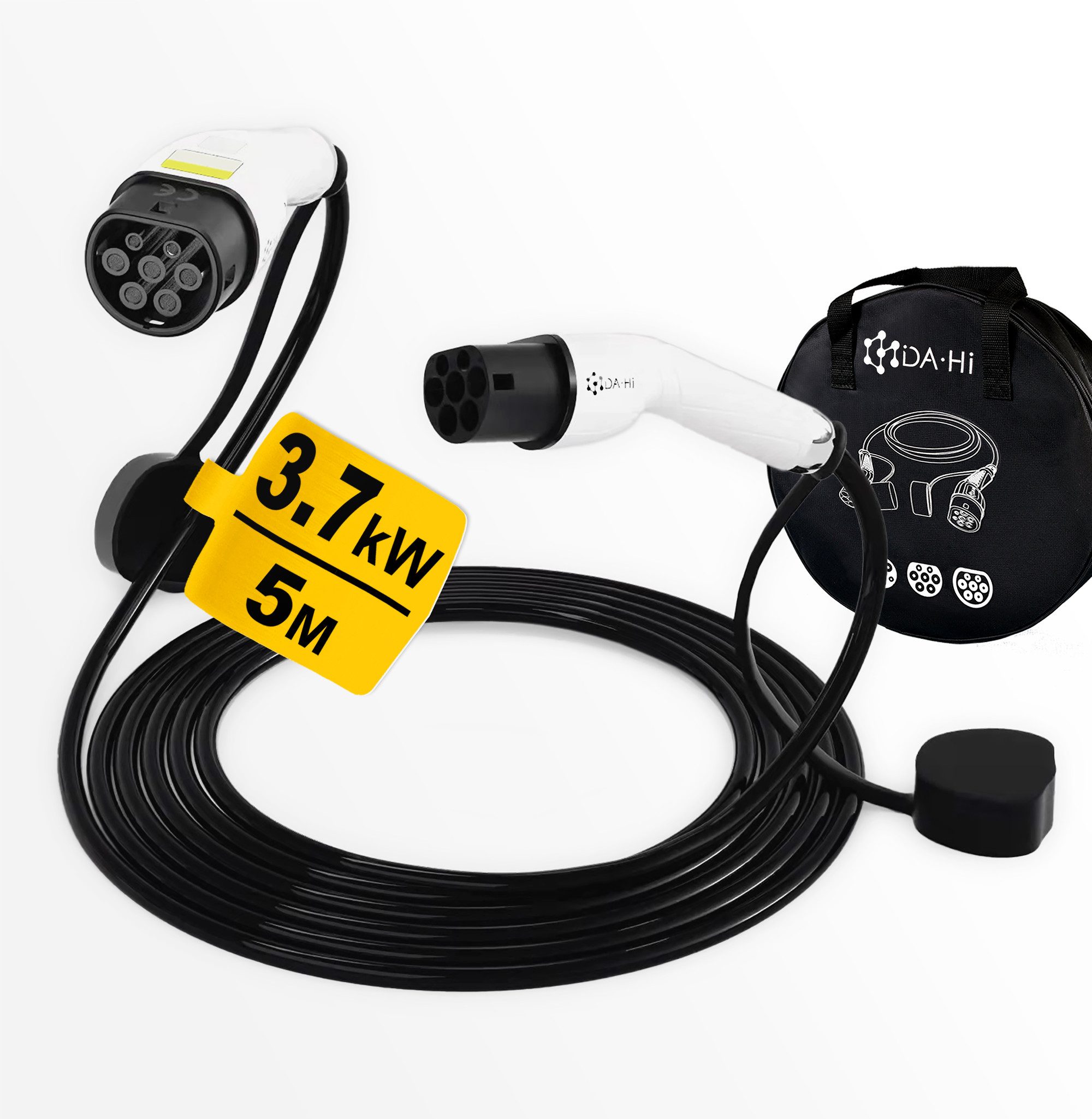 DA·Hi Typ 2 EV Elaktroauto Ladekabel 7.4 / 11 / 22 kW Autoladekabel, (500 cm), geeignet für alle gängigen Elektro-Fahrzeuge, 16A, 32A, 7,4/11/22 kW
