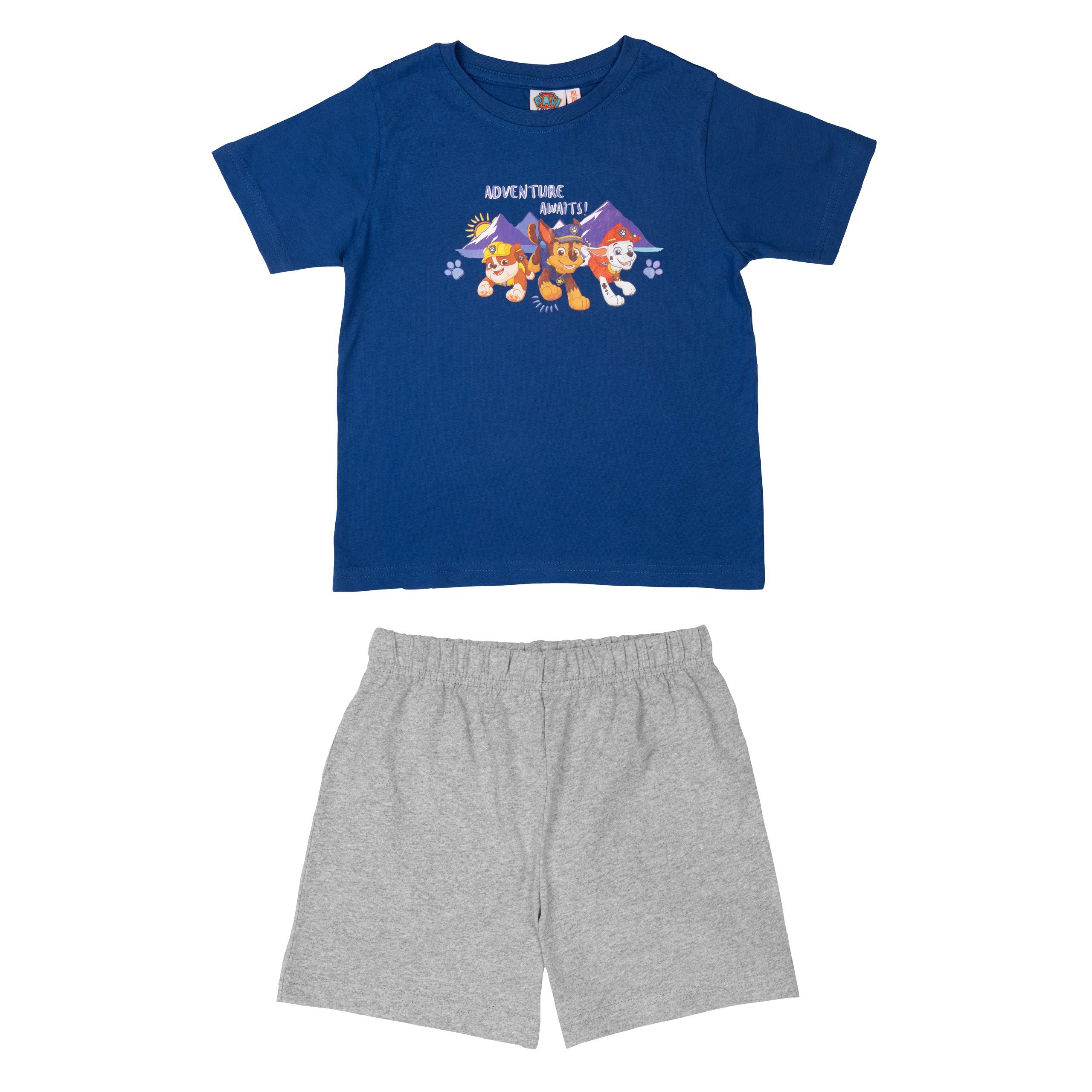 United Labels® Schlafanzug Jungen Blau/Grau Patrol Schlafanzug für Paw