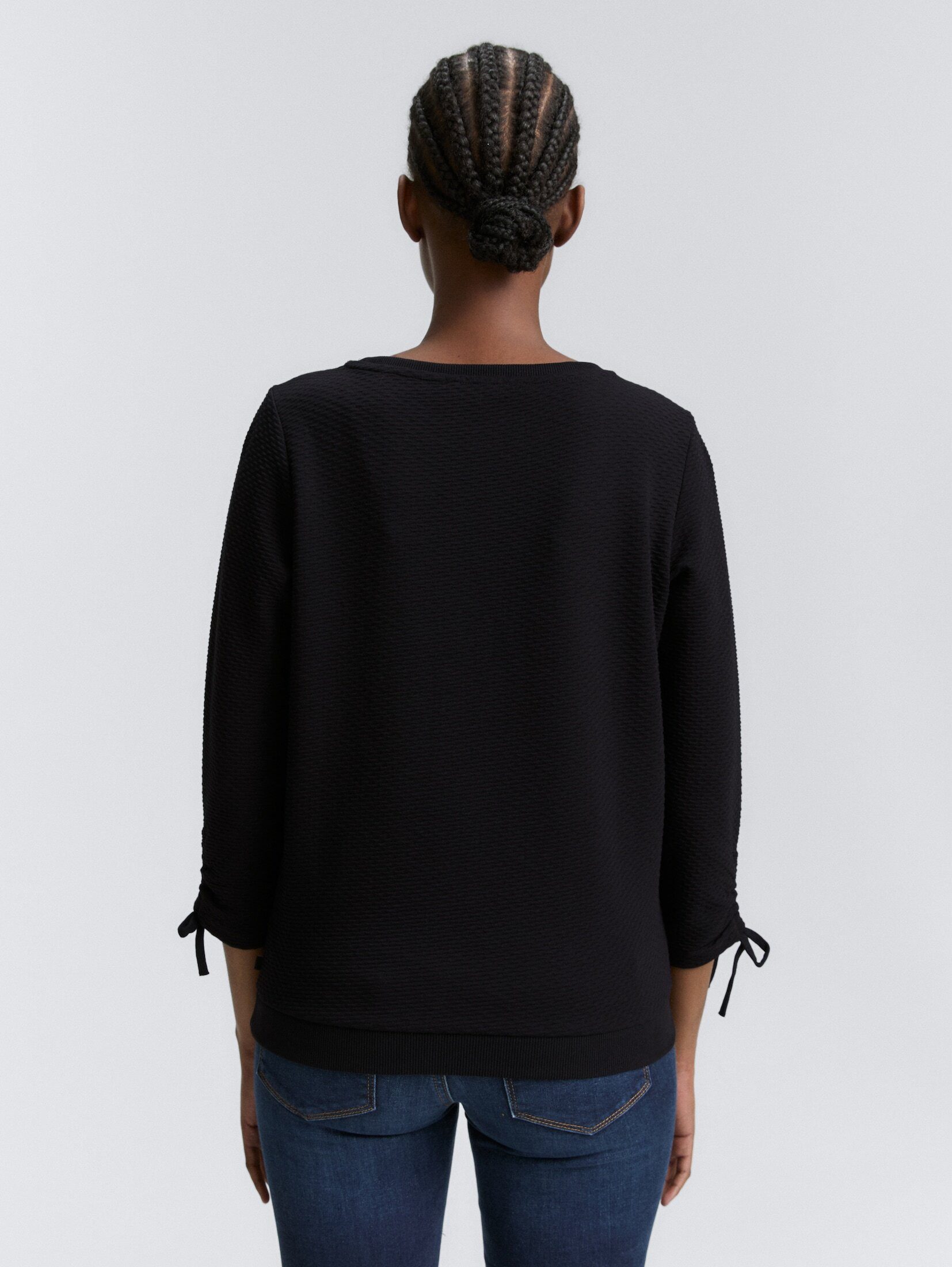 TOM TAILOR Denim Sweatshirt Strick & Sweatshirts Slim Fit Sweatshirt mit Raffärmeln