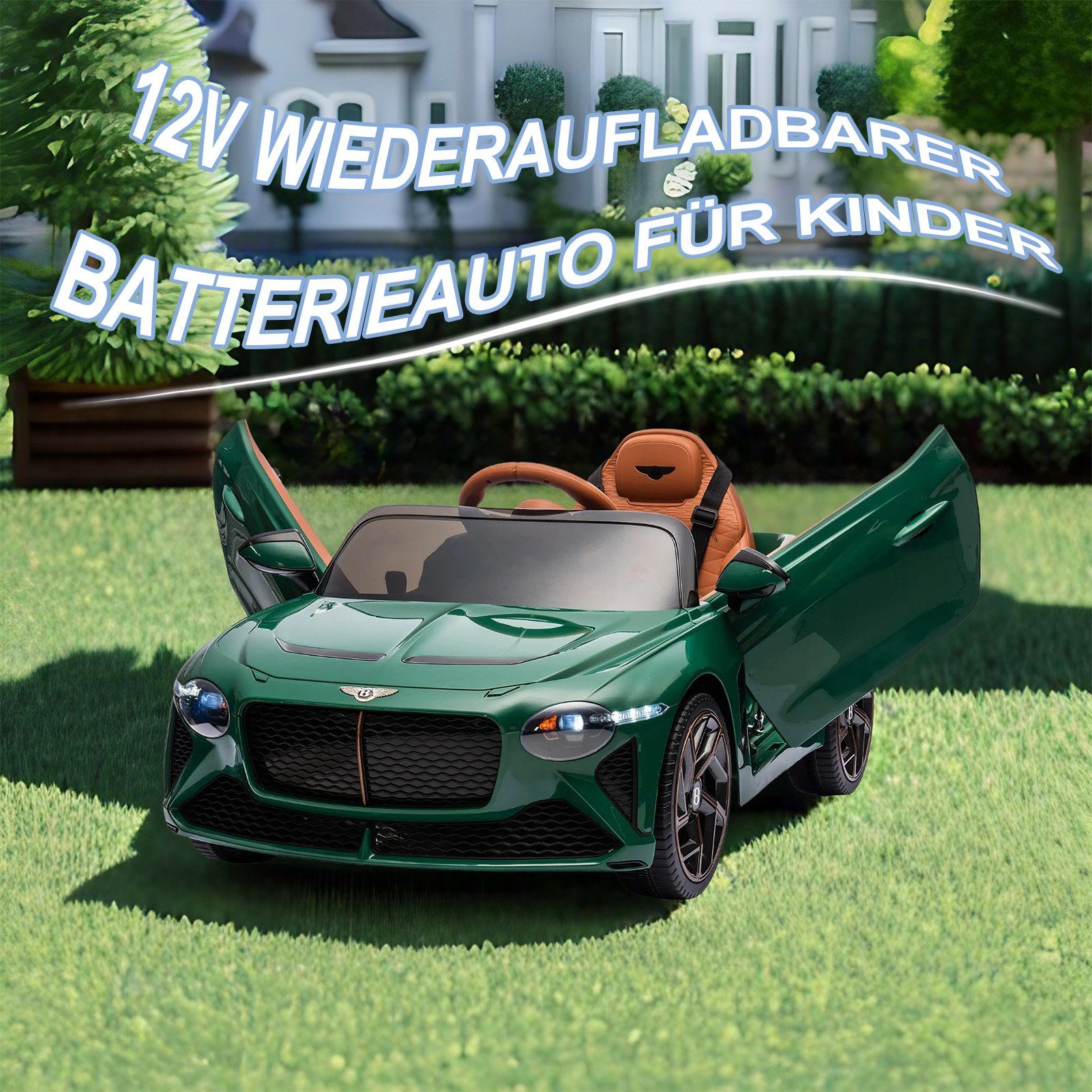 REDOM Elektro-Kinderauto Lizenziertes Bentley Mulsanne, Belastbarkeit 30 kg, Elektroauto mit 2 Motoren