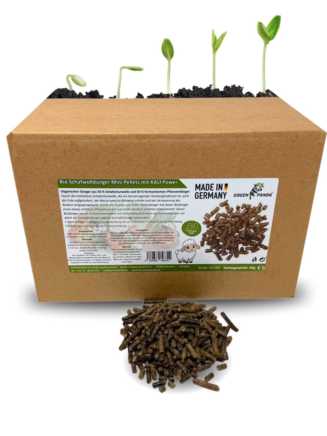 Langzeitdünger BIO Schafwollpellets - Schafwoll Dünger 4kg
