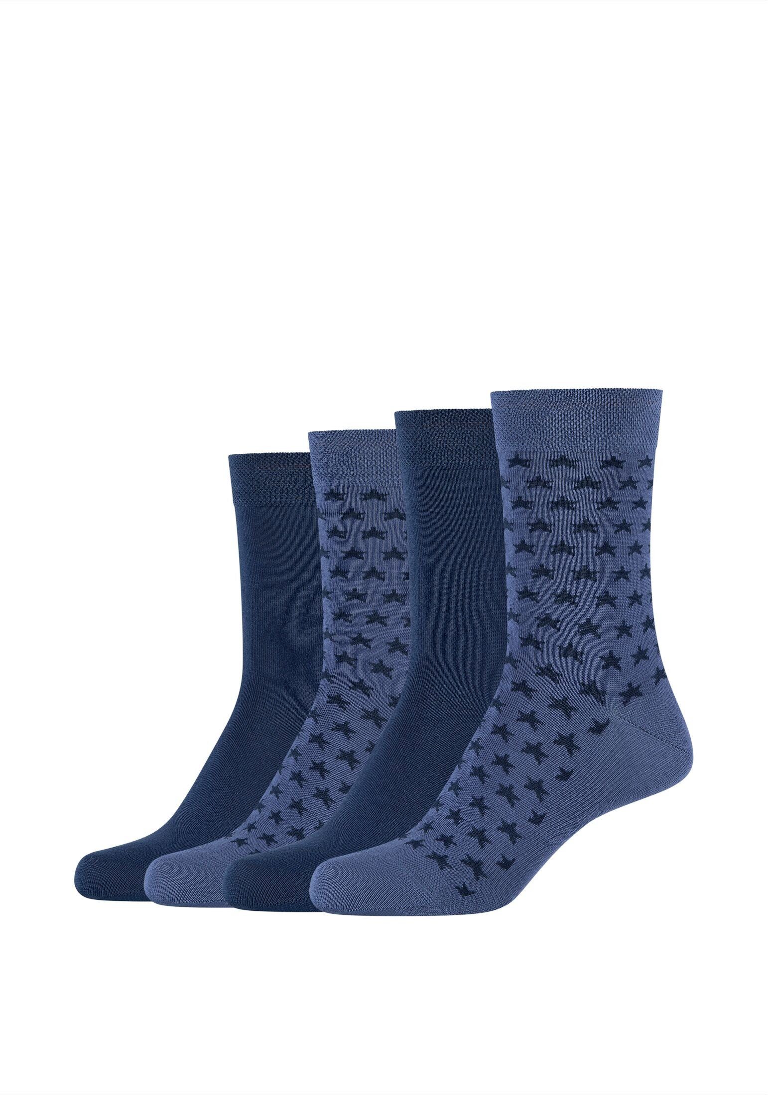 Camano Socken Socken 4er Pack, Keine Druckstellen dank softer,  handgekettelter Zehennähte