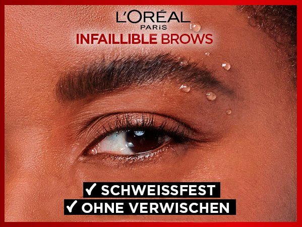 L'ORÉAL PARIS Brunette mit Augenbrauen-Stift in Dark Augen-Make-Up, Artist Skinny Definer, 108 Stiftform Brow Spiralbürste