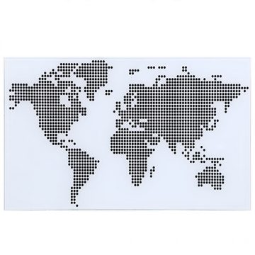 vidaXL Schreibtisch Glasschreibtisch mit Weltkartenmuster