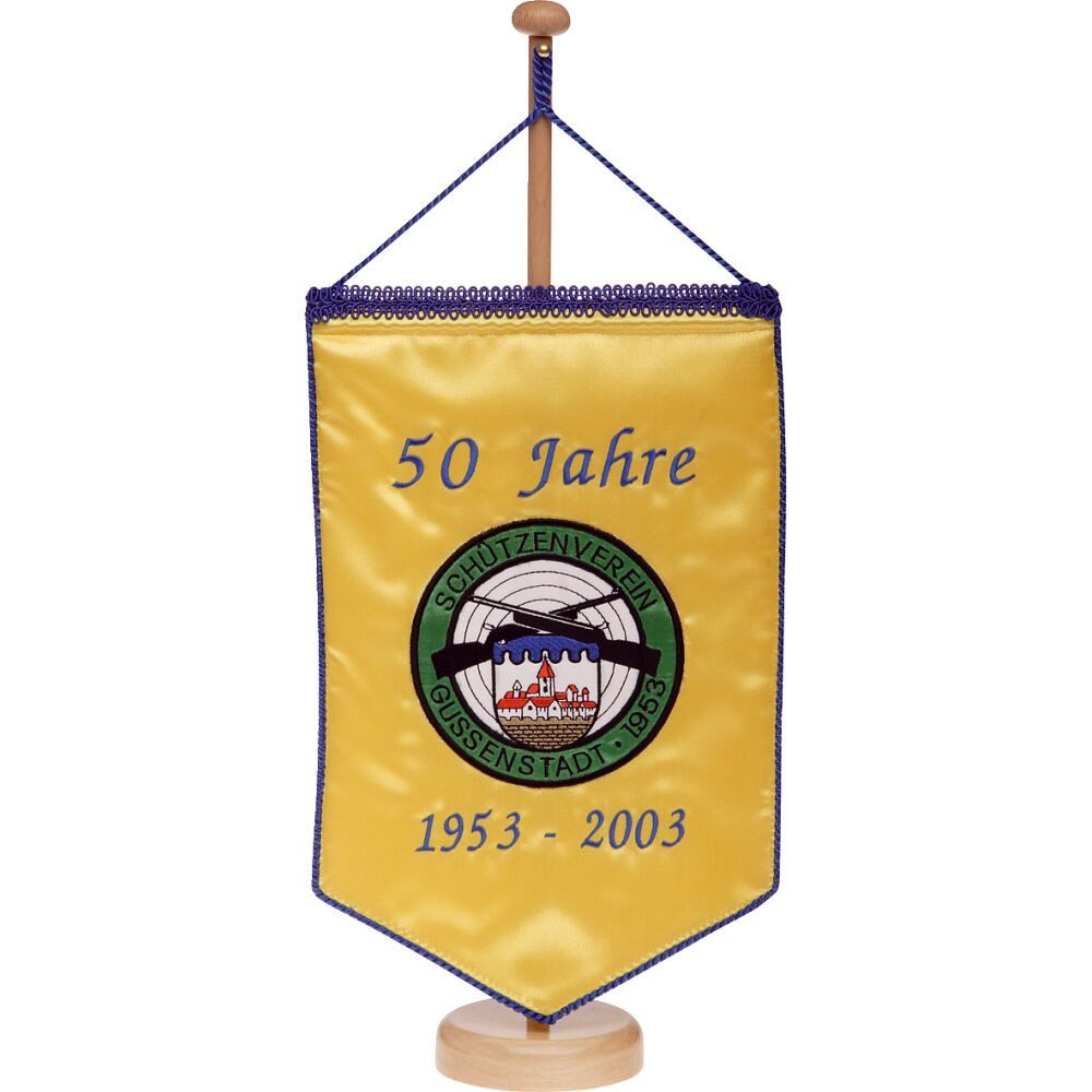 Wimpelkette Tischständer für Wimpel und Tischbanner, Ständer aus Holz ca. 42 cm hoch