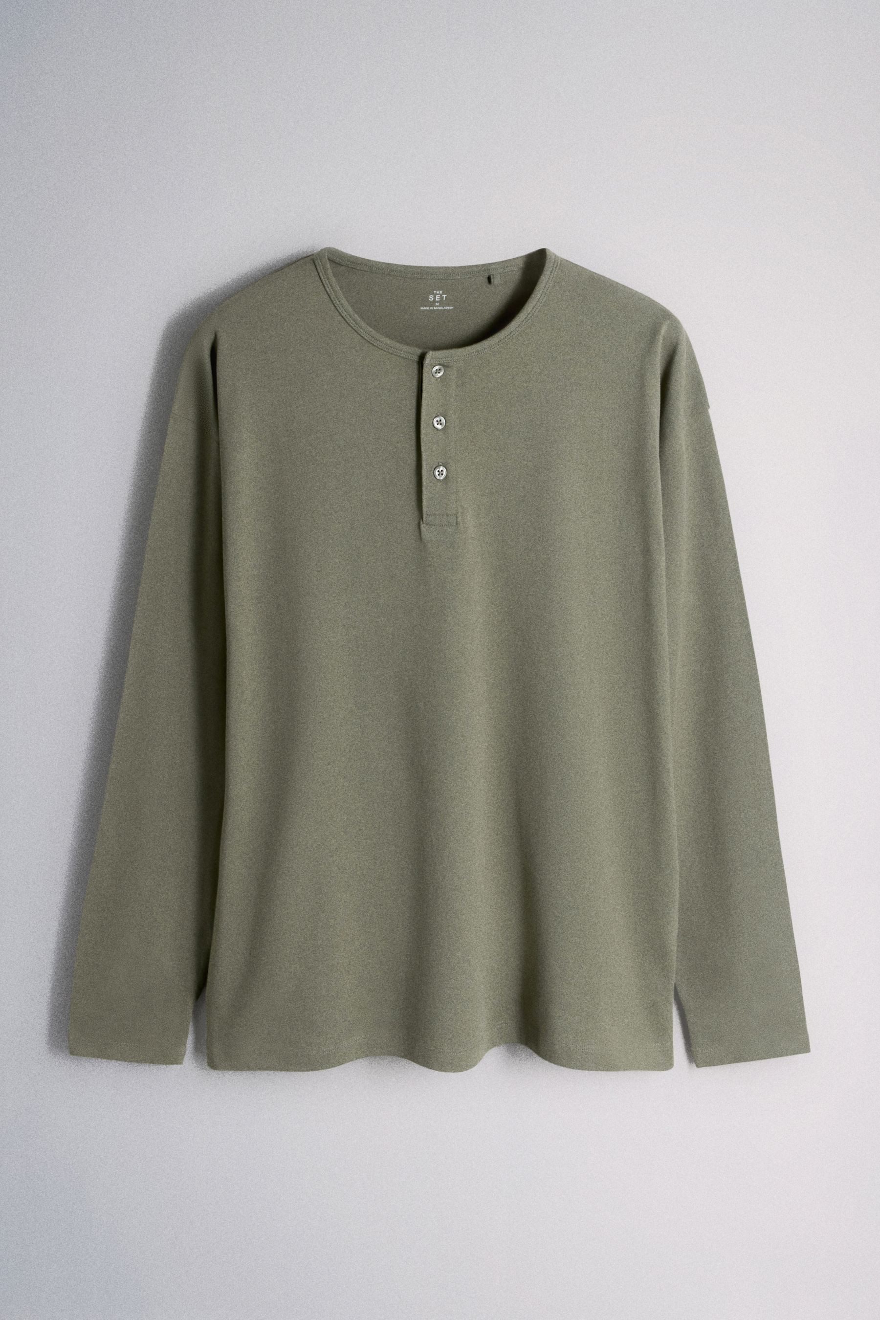 The Set Langarmshirt The Set Langärmelige Henley-T-Shirts, 4er-Pack (4-tlg) günstig online kaufen
