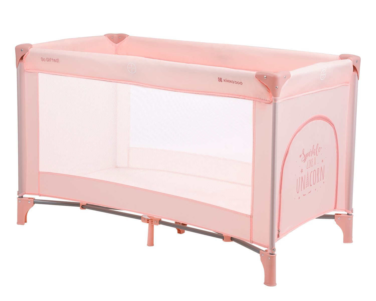 Kikkaboo Baby-Reisebett Reisebett so gifted eine Ebene, weiche Matratzenauflage, Seiteneingang