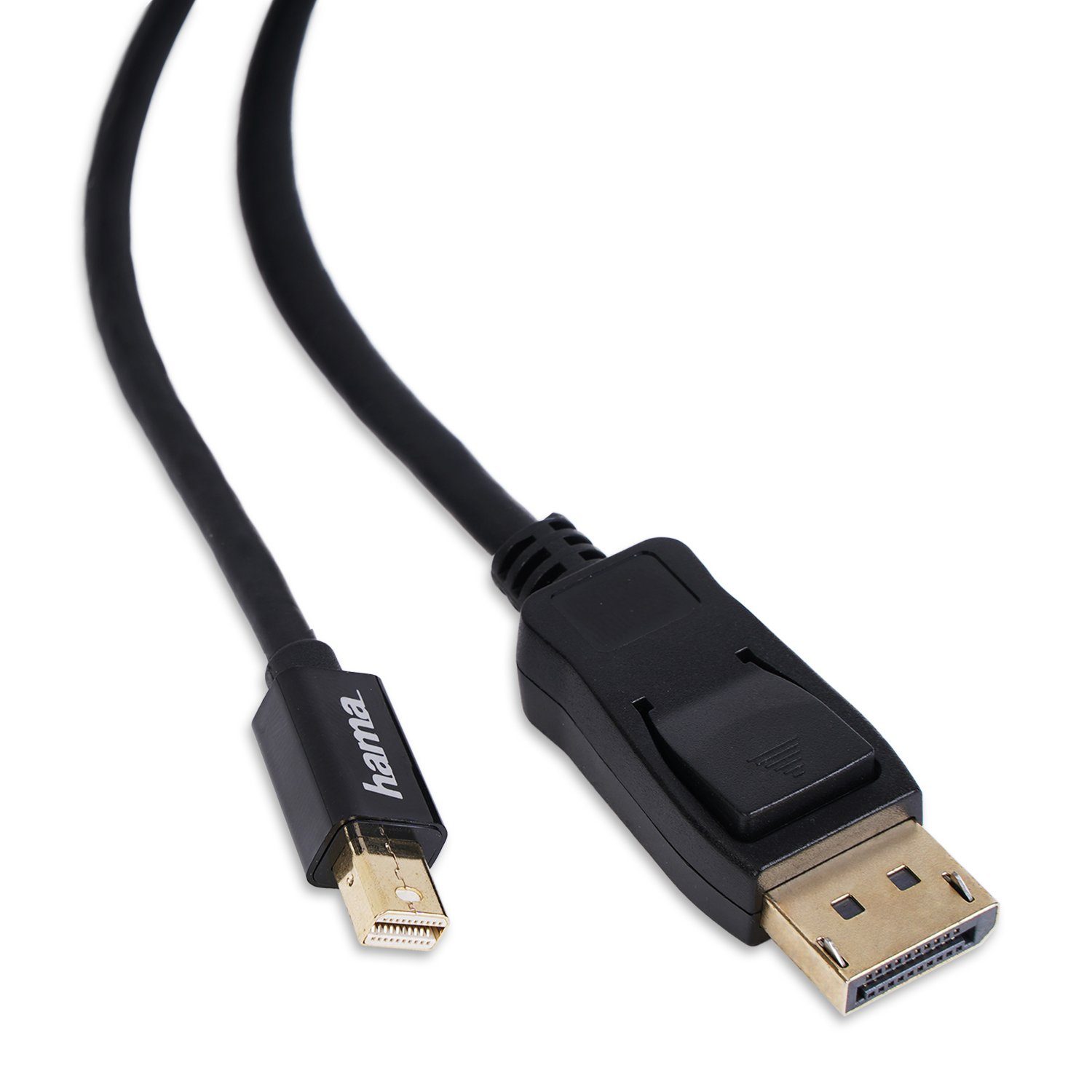 Hama Mini-Displayport auf DisplayPort-Kabel 1,8m Schwarz Video-Kabel, Mini Displayport, DisplayPort-Stecker, (1 cm), mini DP auf HDMI-Stecker, vergoldet, Digital Audio Video Full HD 1080p