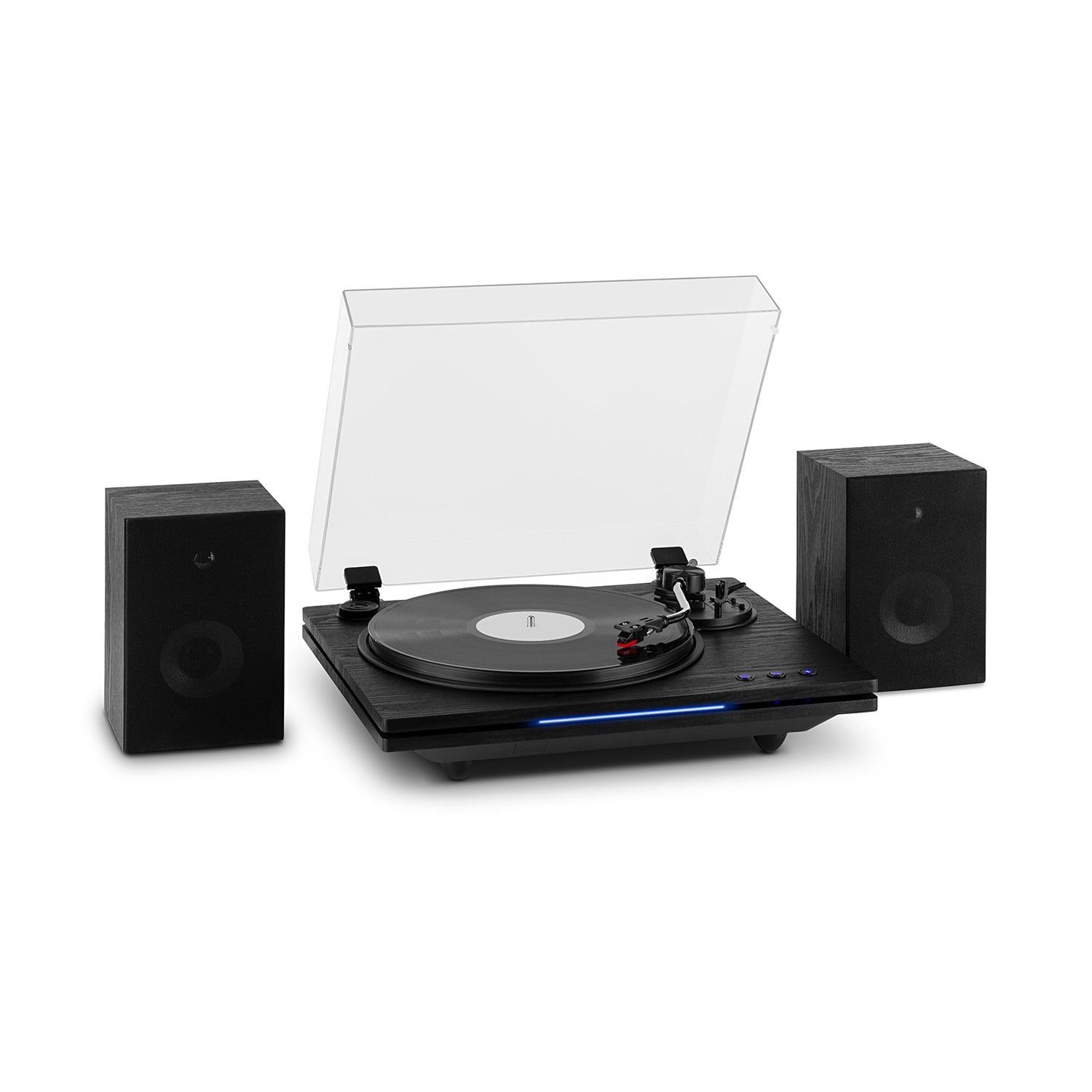PLUS Schallplattenspieler (Riemenantrieb, Plattenspieler) Auna Vinyl Lautsprecher mit Bluetooth, Plattenspieler TT-Play