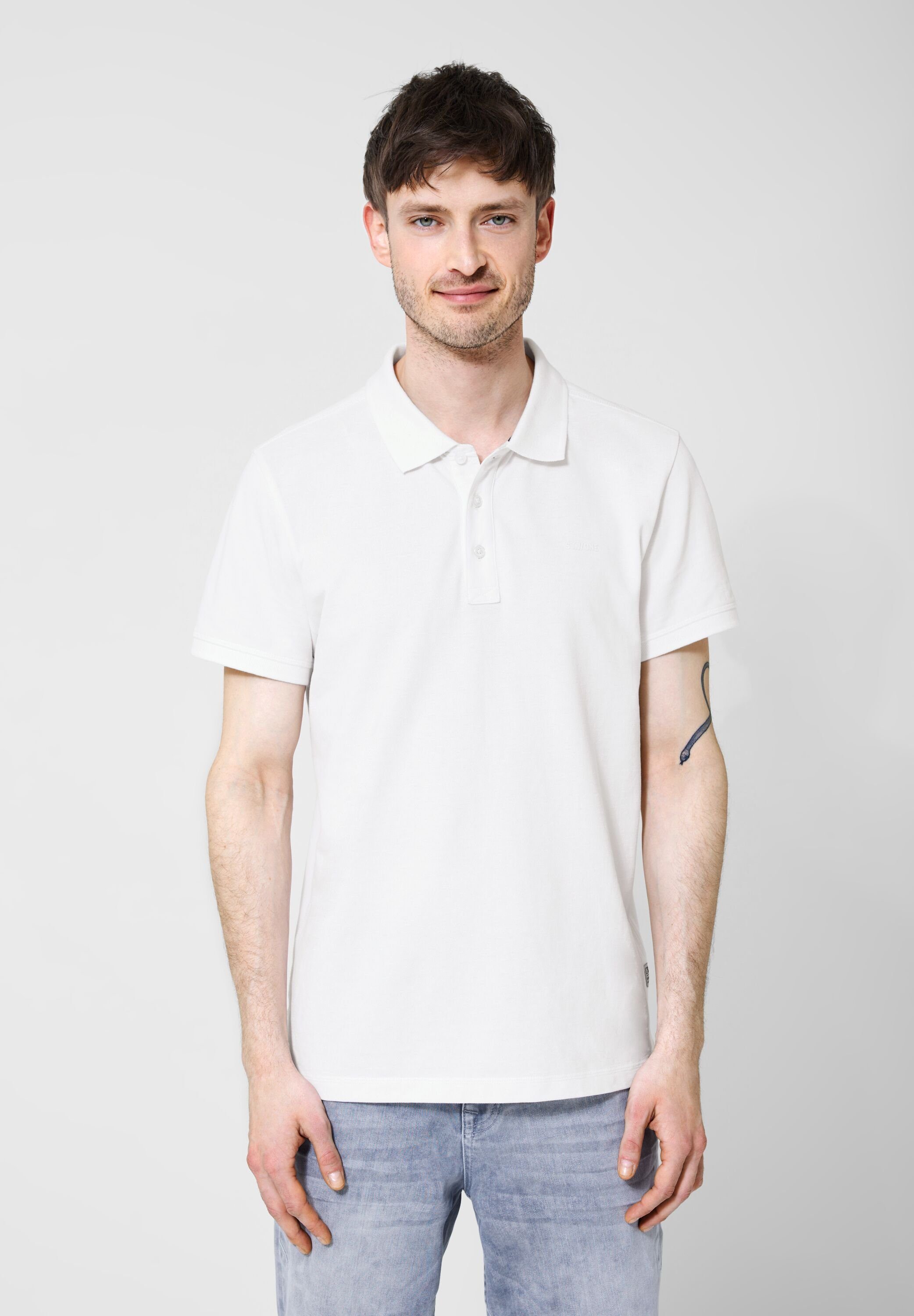 STREET ONE MEN Poloshirt in White Unifarbe