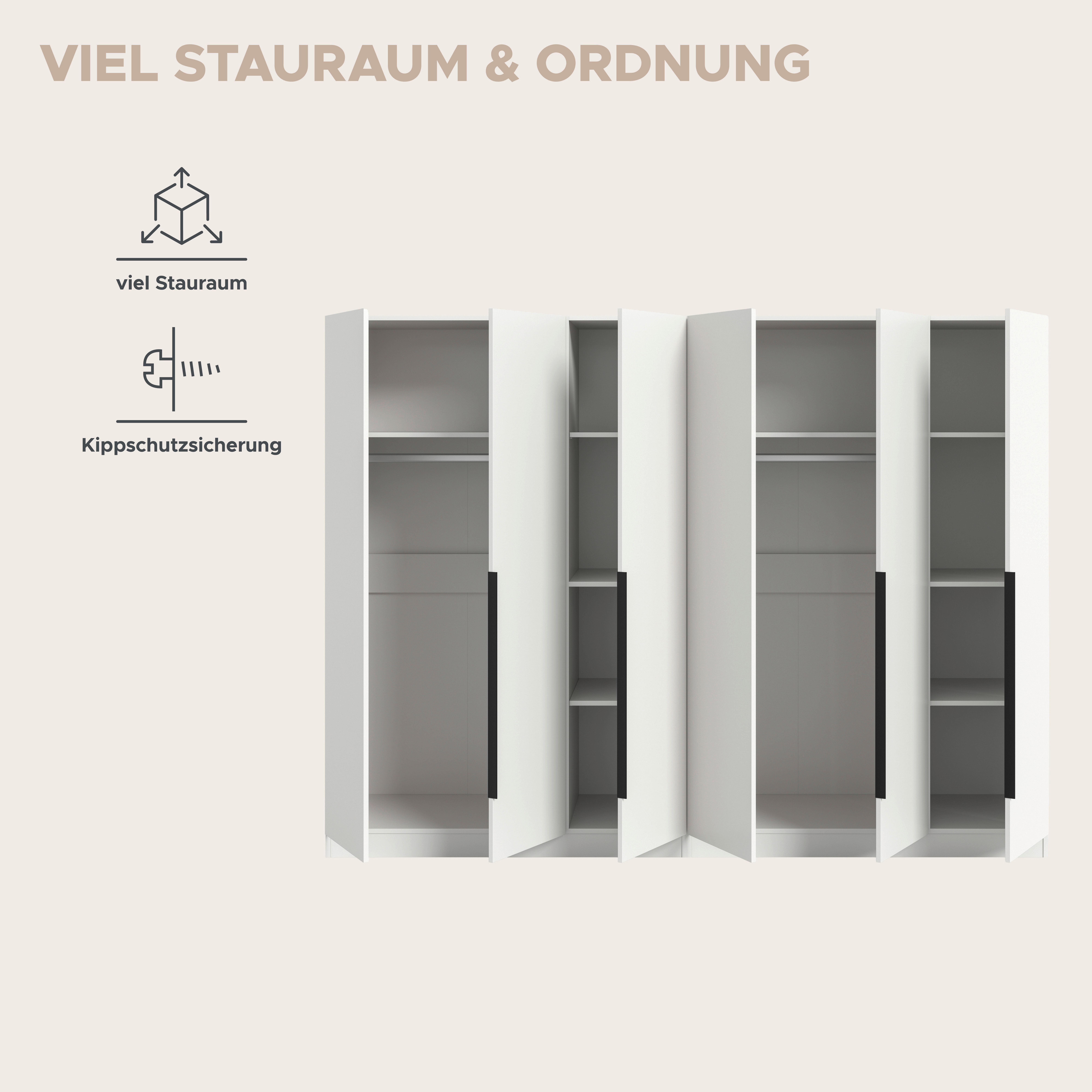 OTTO home Schrank-Set Skarde moderner Kleiderschrank Schlafzimmerschrank, (1-St., wähle deine beste Schrank Kombination), Skarde Kleiderschrank 240 cm, 2 Kleide – Bild 4 von 5
