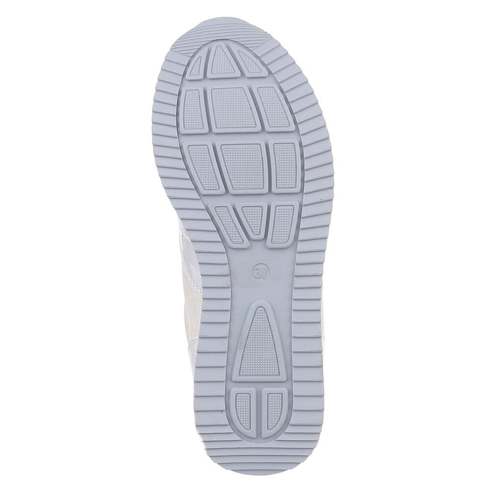 Ital-Design Damen Low-Top Freizeit Sneaker (88671905) Keilabsatz/Wedge Sneakers Low in Silber