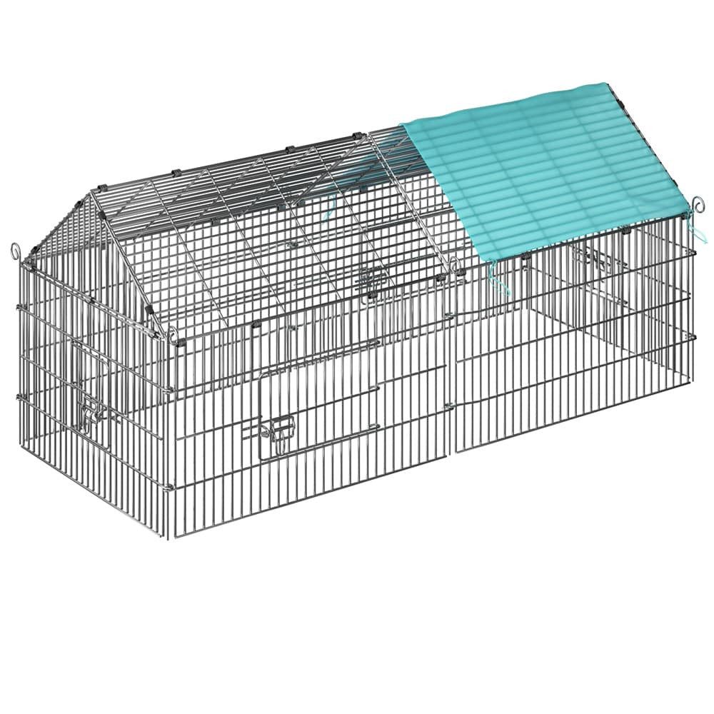 Cadoca Freigehege, Freilaufgehege 180x75x75cm Sonnenschutz Auslauf Garten Kaninchenstall