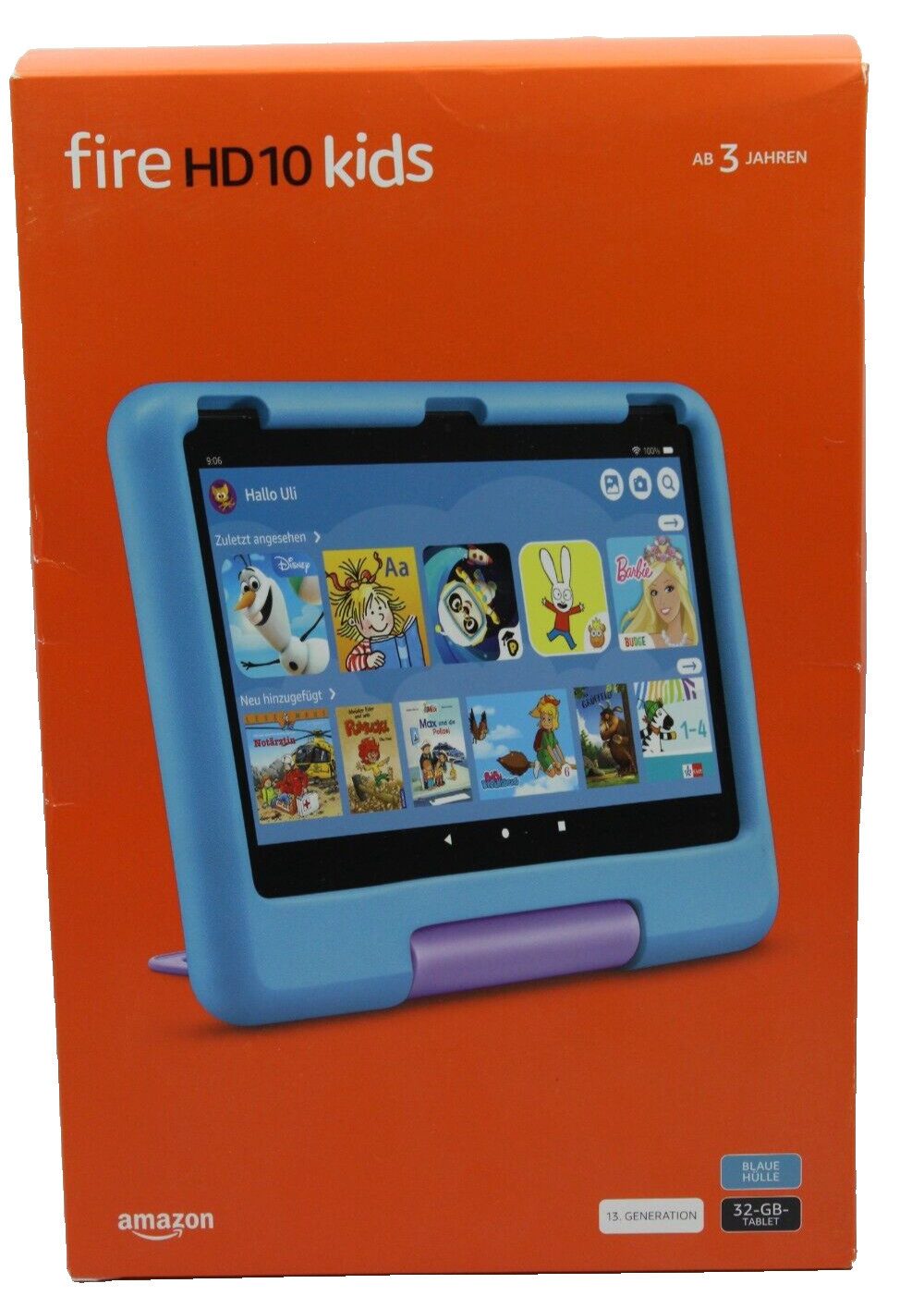Amazon Fire HD 10 Kids Version 2023 lange Akkulaufzeit Tablet (10", 32 GB, Kindergerecht)