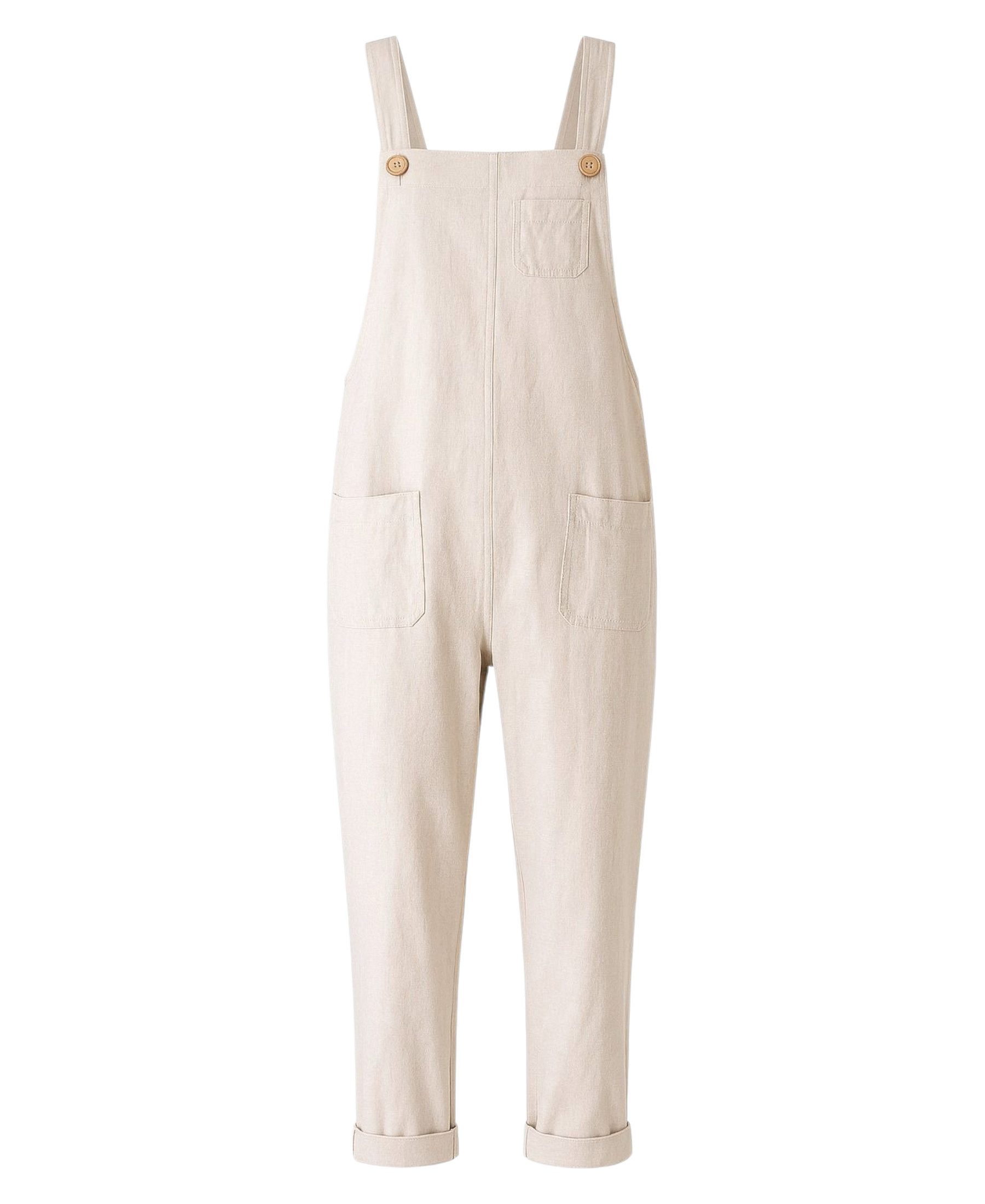 WENOR Latzhose Leinen Jumpsuit mit Taschen, verstellbar, Overall Look, Gr. günstig online kaufen
