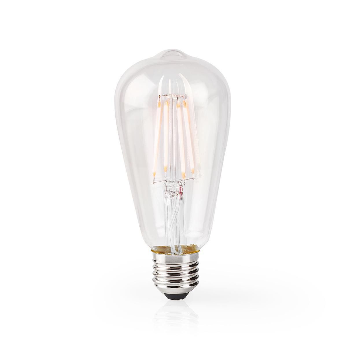 Nedis Smarte LED-Leuchte WIFILF10WTST64, Kombiniert moderne Technologie mit einer klassischen dimmbaren Filament-Glühlampe, Warmweiss, Wi-Fi, Warmweiß, flexibler Einsatz für Zuhause und Büro.