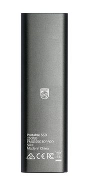Philips FM25SS030P/00 externe SSD (250GB) extern" 540 MB/S Lesegeschwindigkeit, 520 MB/S Schreibgeschwindigkeit, Space Gray, Ultra Speed USB-C 3.2