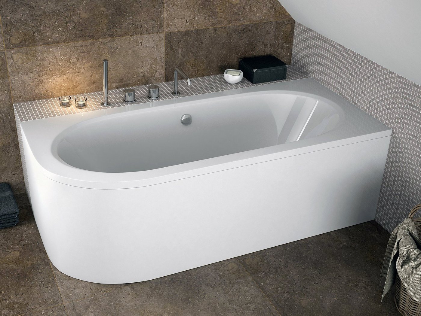 Thumbnail - KOLMAN Badewanne Eckbadewanne Avita 180x80, (Links/Rechts), Ablaufgarnitur & Füße GRATIS