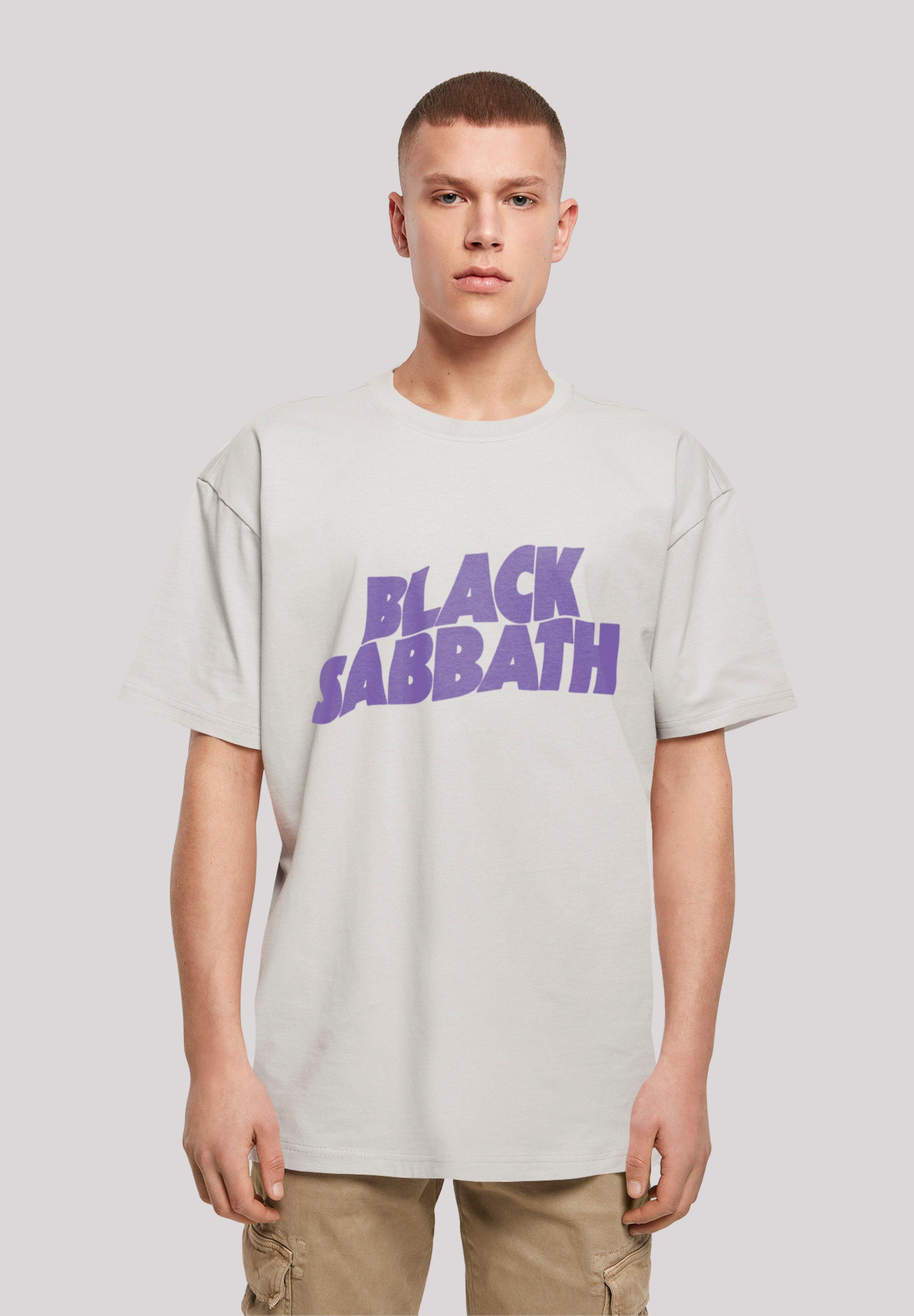Heavy Logo T-Shirt Black Metal Wavy lightasphalt Black Band Sabbath F4NT4STIC Print