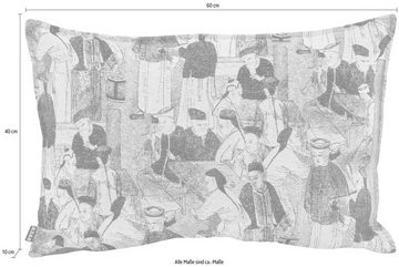 H.O.C.K. Dekokissen Ichiba, mit asiatischem Menschenmotiv, Kissenhülle mit Füllung, 1 Stück