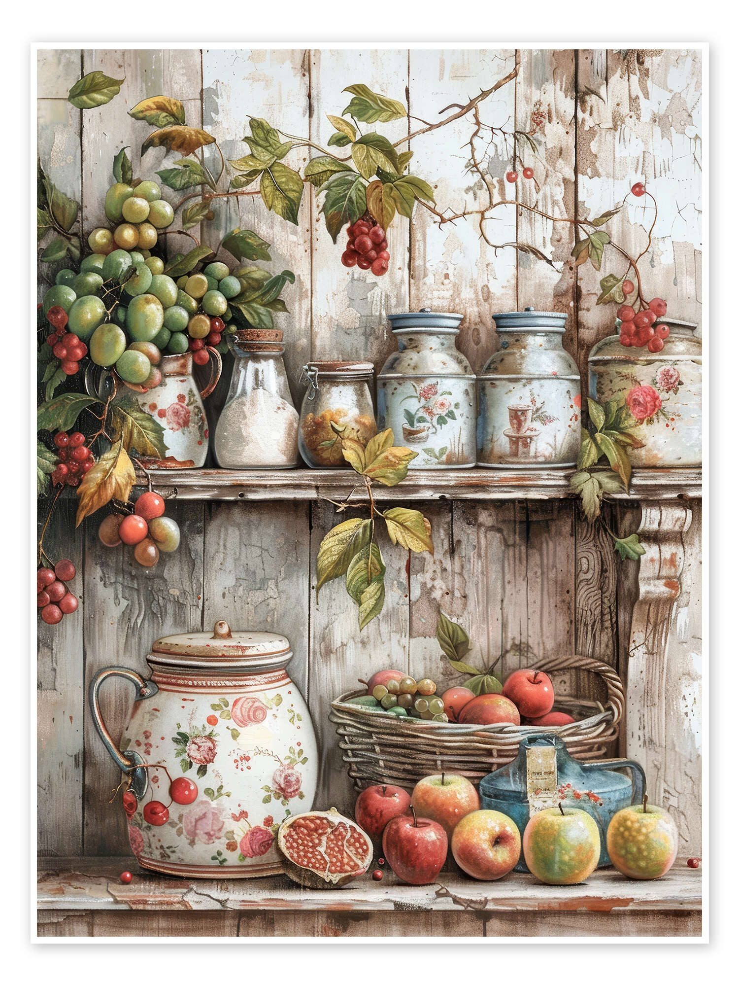 Posterlounge Wandbild Rustikale Ernte: Sommerliche Fülle, DejaReve, erhältlich als Poster, Leinwandbild, Wandsticker oder Acrylglasbild