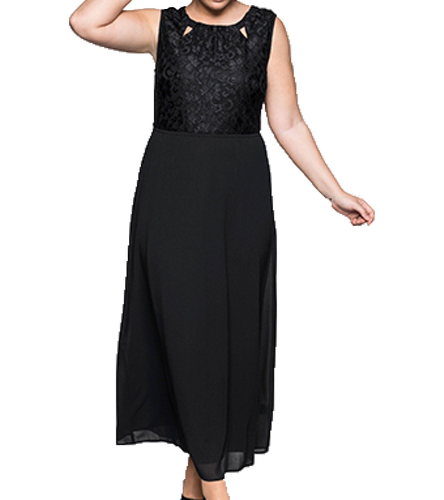 Sheego Abendkleid »sheego Abend-Kleid elegantes Damen Maxi-Kleid mit  Spitzen-Oberteil Große Größen Party-Kleid Schwarz« online kaufen | OTTO
