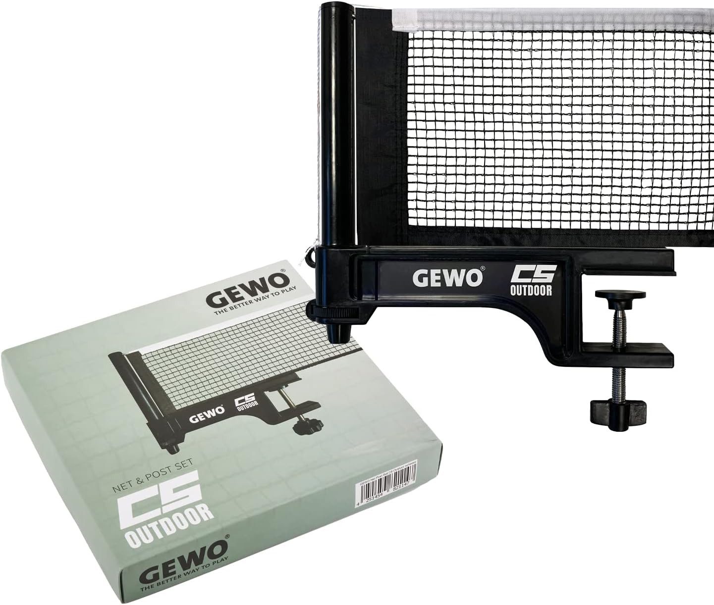 Gewo Tischtennisnetz CS Outdoor, Netz für Tischtennis, schwarzes Garn