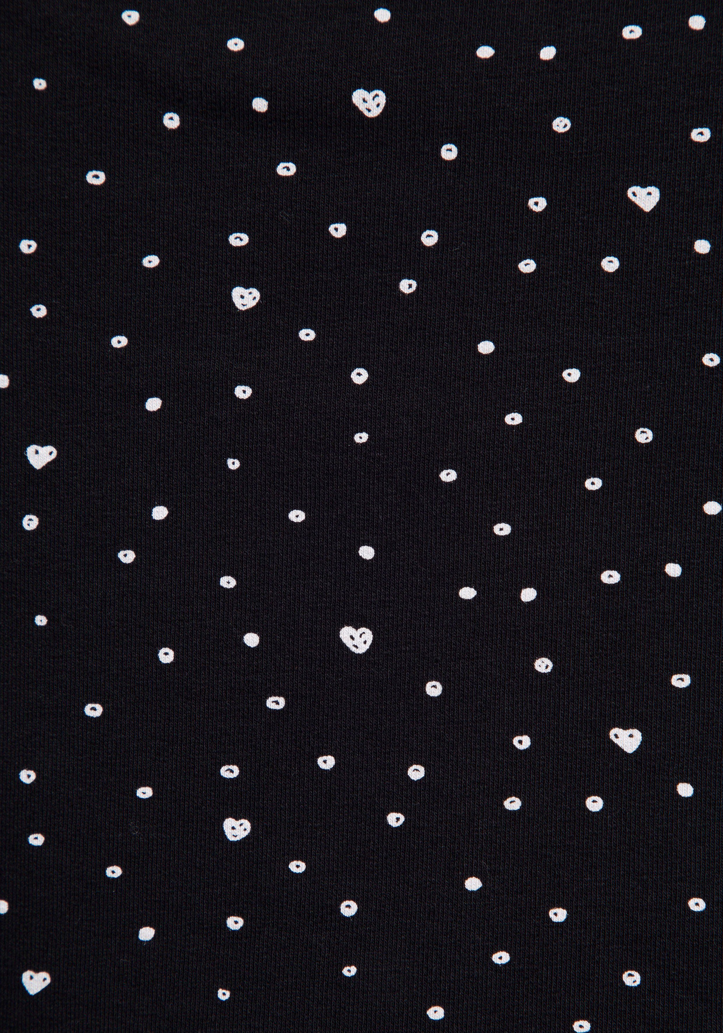 KangaROOS Minirock mit Vögeln Minimal-Print schwarz-weiß süßen von oder Herzen