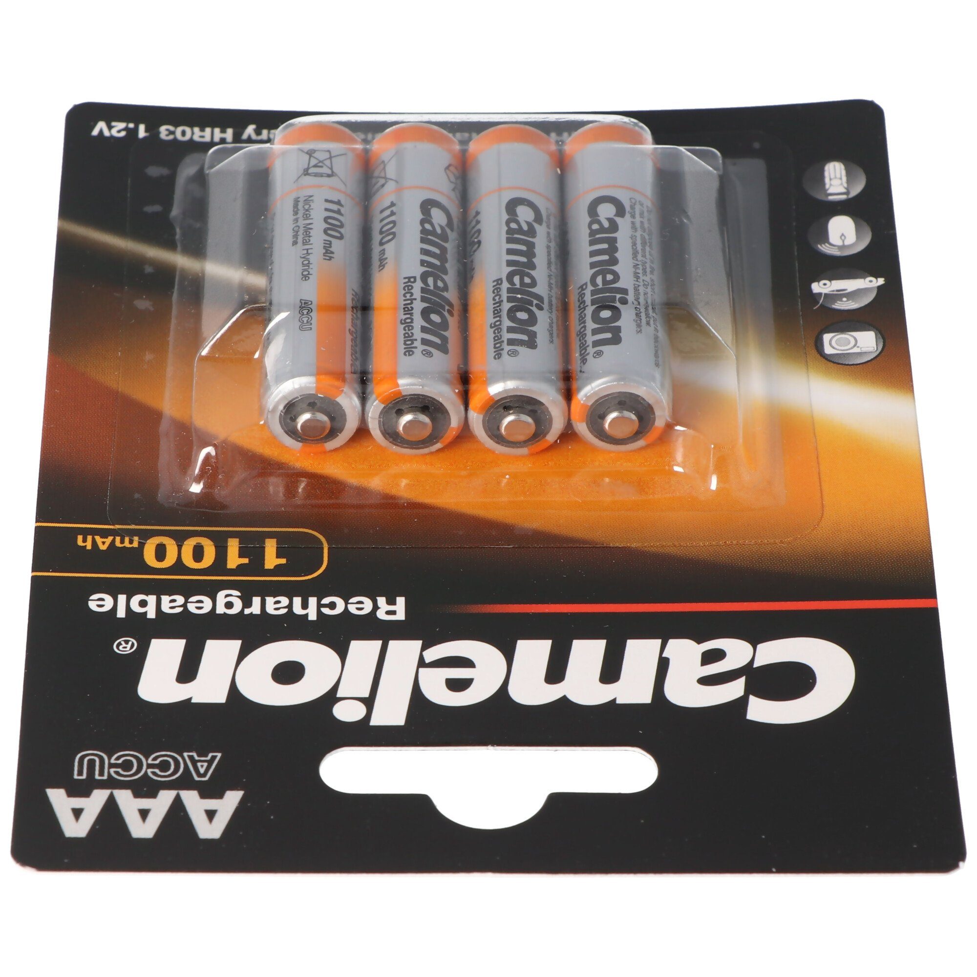 Camelion AAA, Micro, LR03, HR04, NiMH Akku mit bis zu 1100mAh in 4er Blisterve Akku 1100 mAh (1,2 V)
