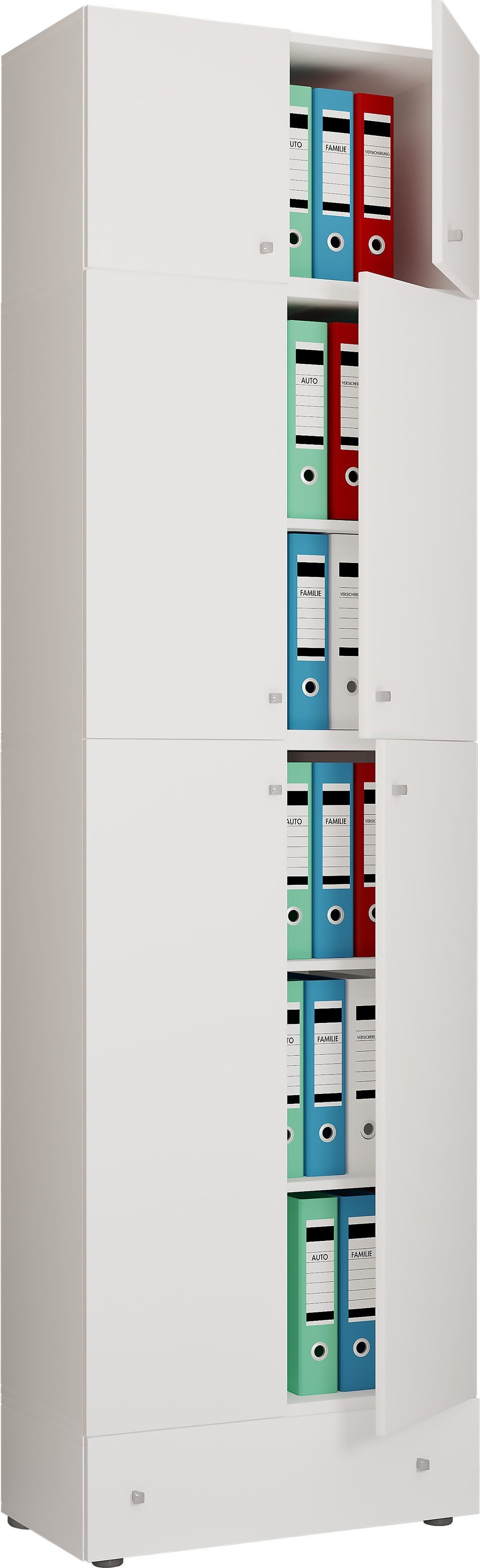 AS XXL 5fach Aktenschrank Lona Aktenschrank Schrank Büroschrank Weiß VCM (1-St)