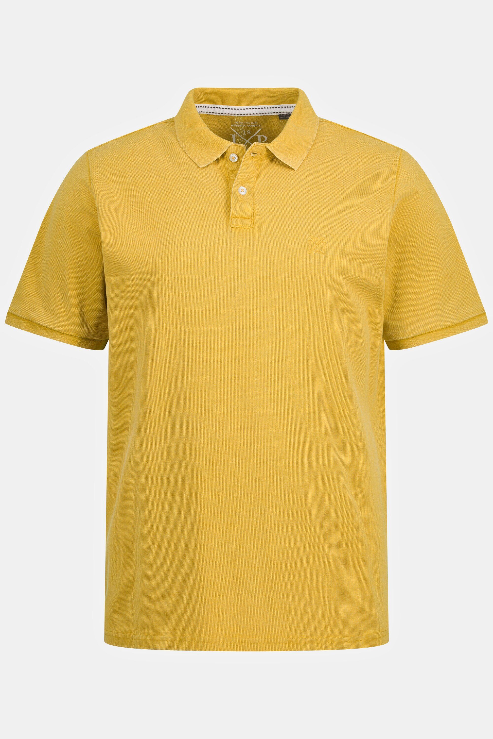 JP1880 Poloshirt Poloshirt gelb Waschung Halbarm Piqué Vintage