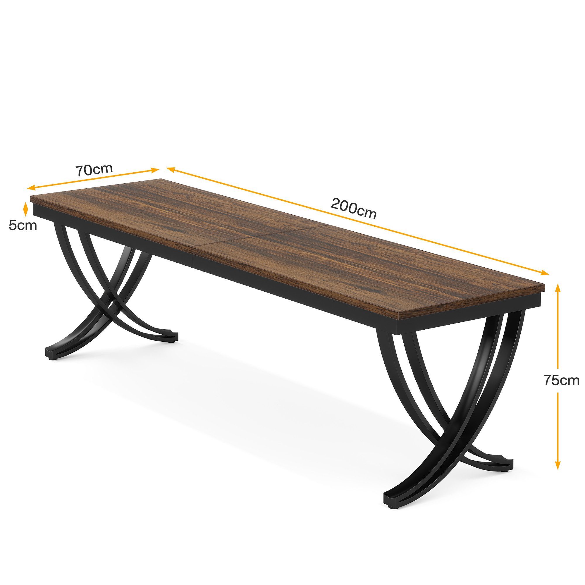 Celya Doppelschreibtisch Computertisch, 200 cm extra langer Schreibtisch für zwei Personen