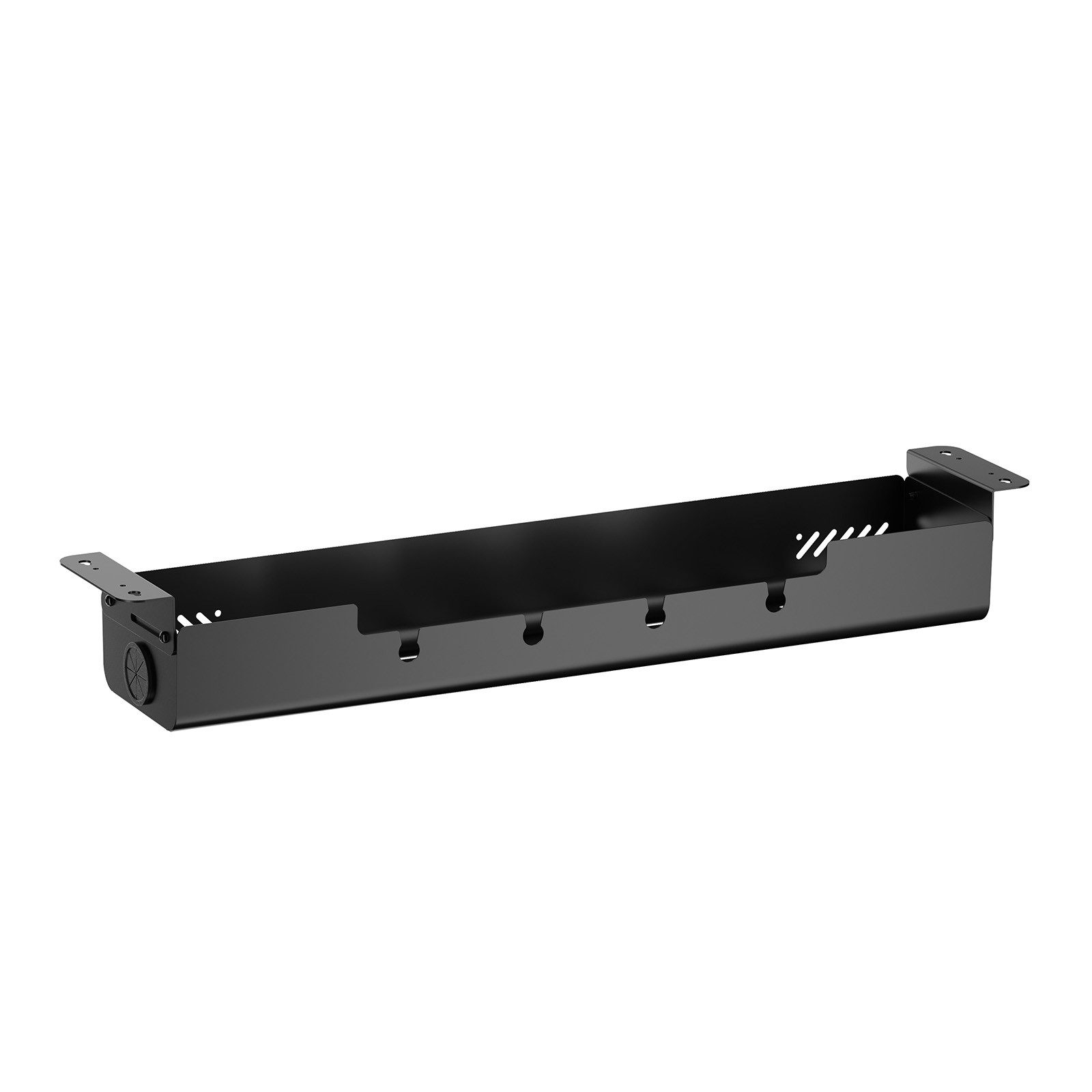 CAVO Kabelführung Kabelwanne für Schreibtische horizontal, schwenkbar (1-St), schwarz matt, Kabelmanagement 894 x 167 x 124 mm