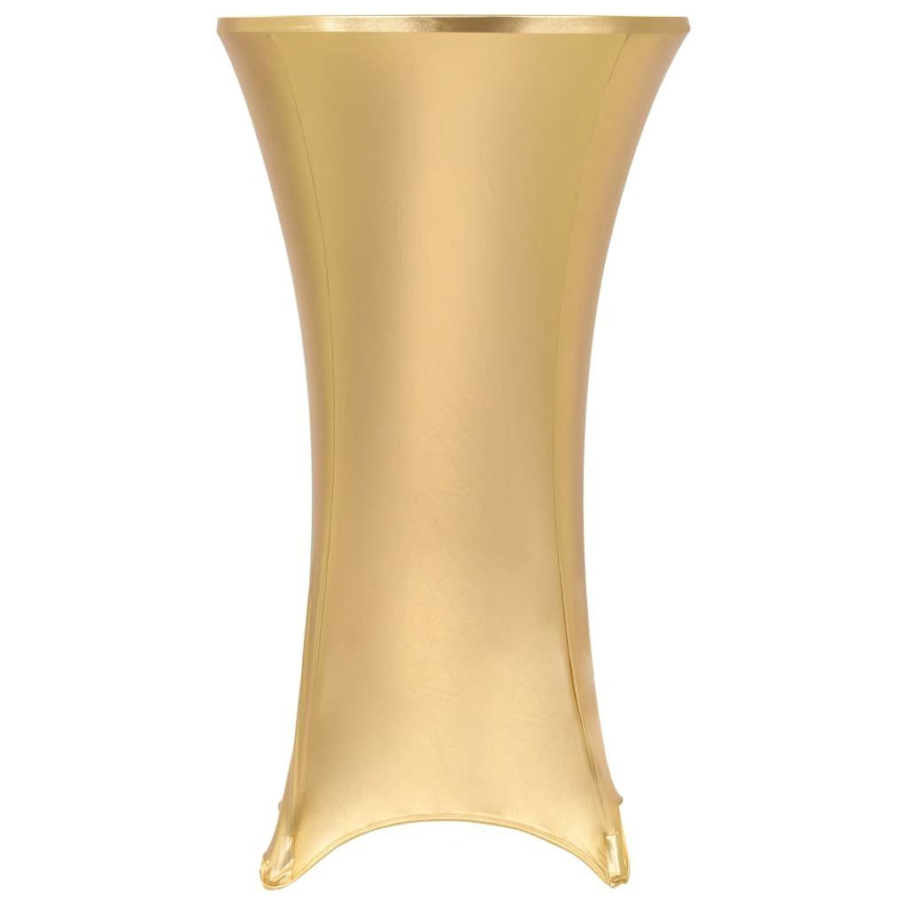 vidaXL Hussen-Set 2 Stück Stretch-Tischdecken Golden 80 cm
