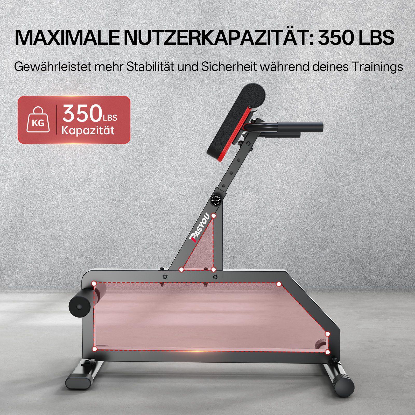 PASYOU Sit-Up Bank PASYOU Back Trainer Roman Chair PR100